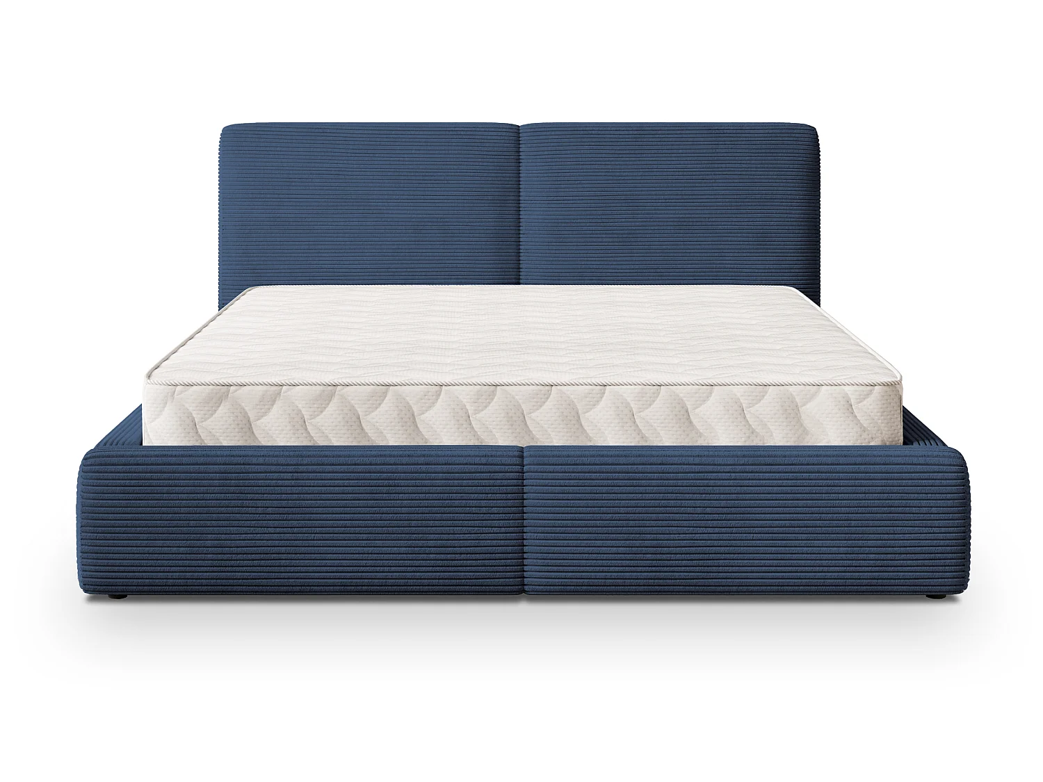 Gestoffeerd bed FELURO 120x200 cm - Corduroy stof - Blauw
