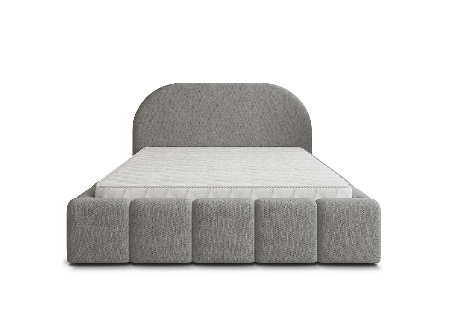 Gestoffeerd bed FLUSSO 180x200 cm - Geweven stof - Grijs