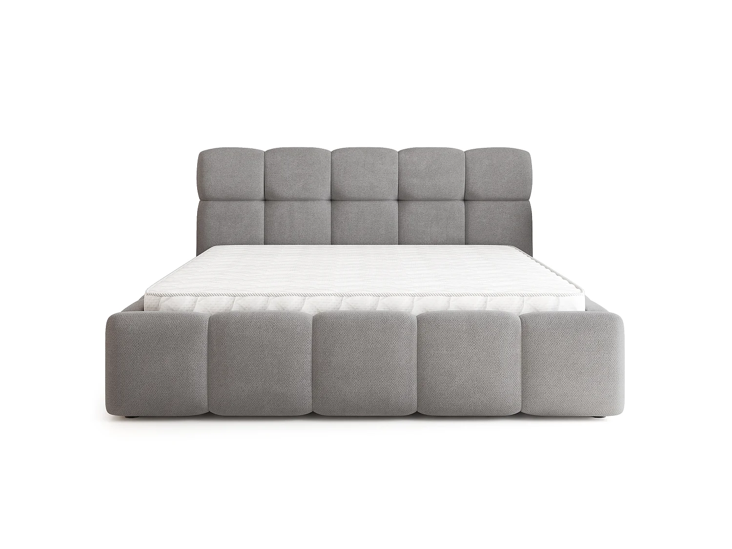 Gestoffeerd bed FARU 180x200 cm - Geweven stof - Grijs