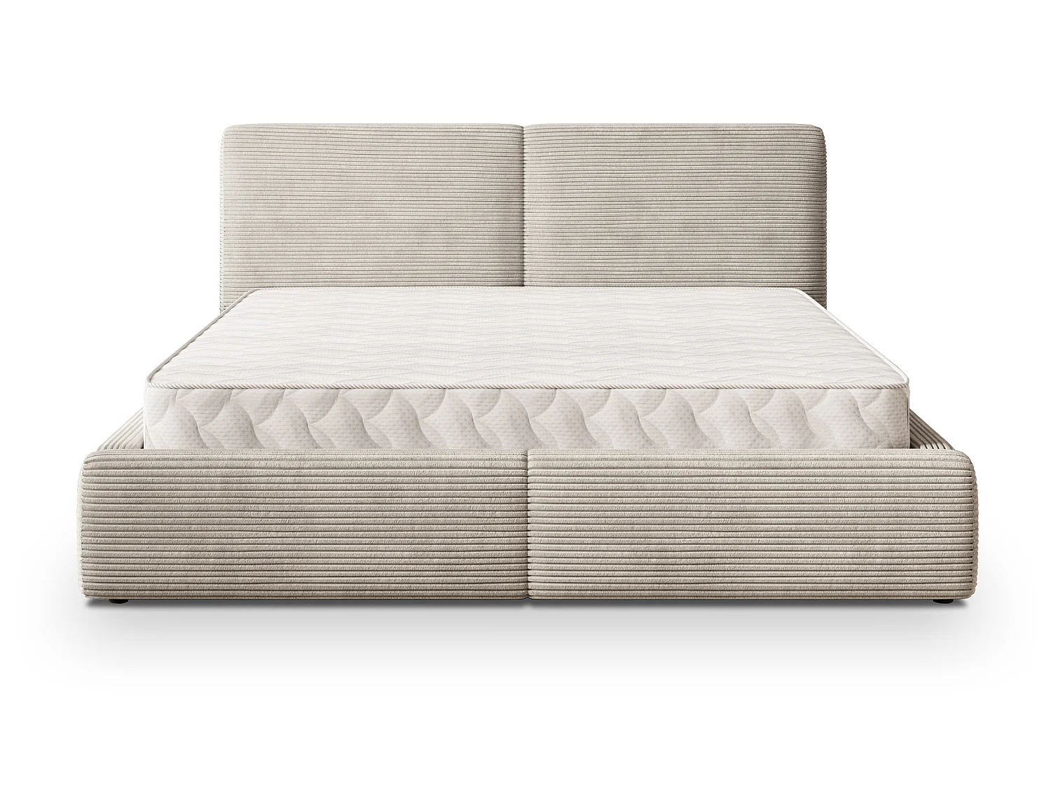 Gestoffeerd bed FELURO 180x200 cm - Corduroy stof - Crème