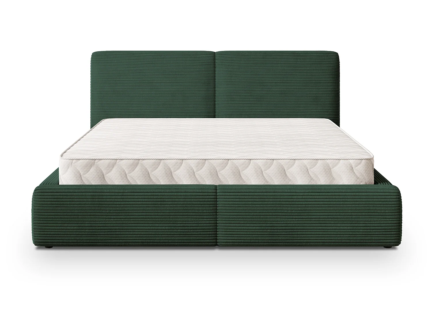 Gestoffeerd bed FELURO 160x200 cm - Corduroy stof - Groen