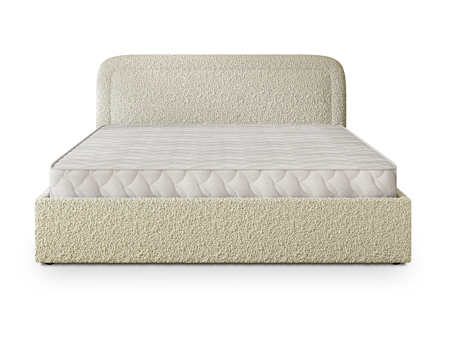 Gestoffeerd bed BENIRA 200x200 cm - Bouclé stof - Crème