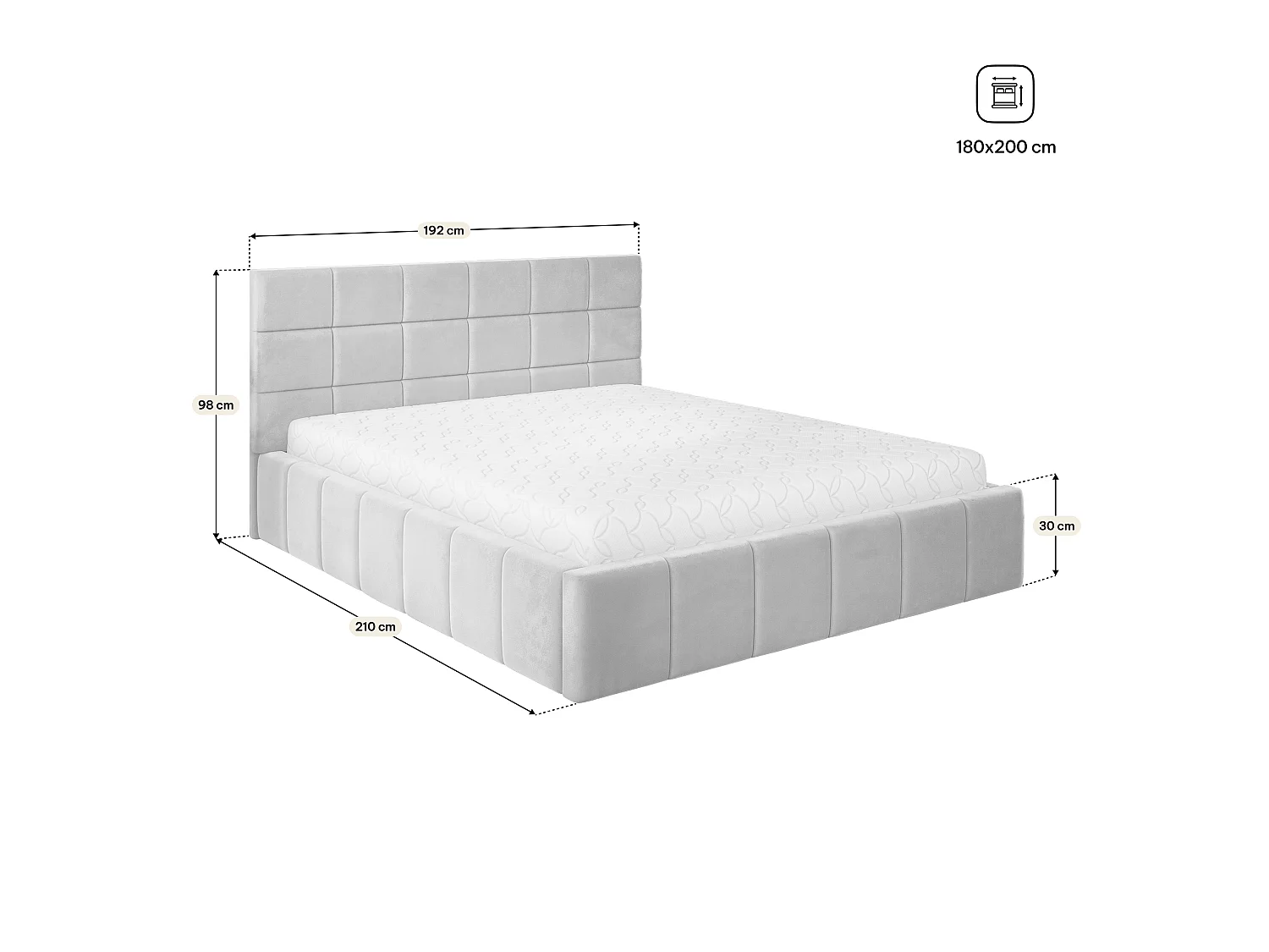 Gestoffeerd bed VERTO 180x200 cm - Pluche stof - Flessengroen
