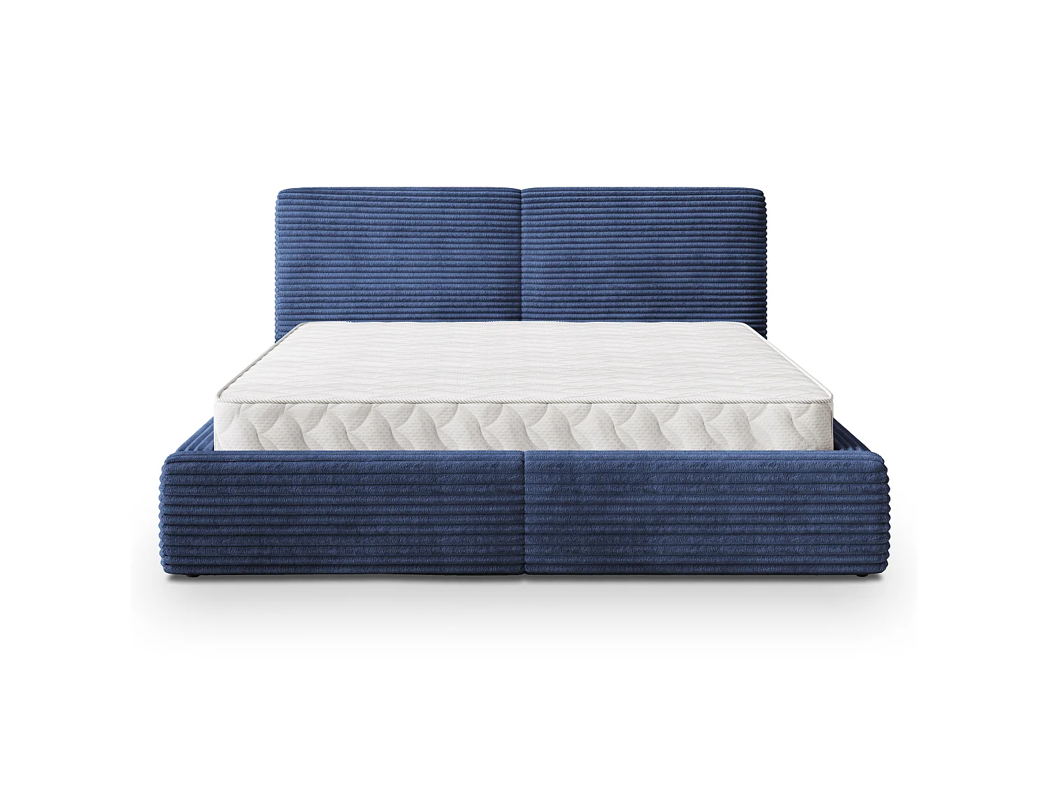 Gestoffeerd bed FELURO 120x200 cm - Corduroy stof - Blauw