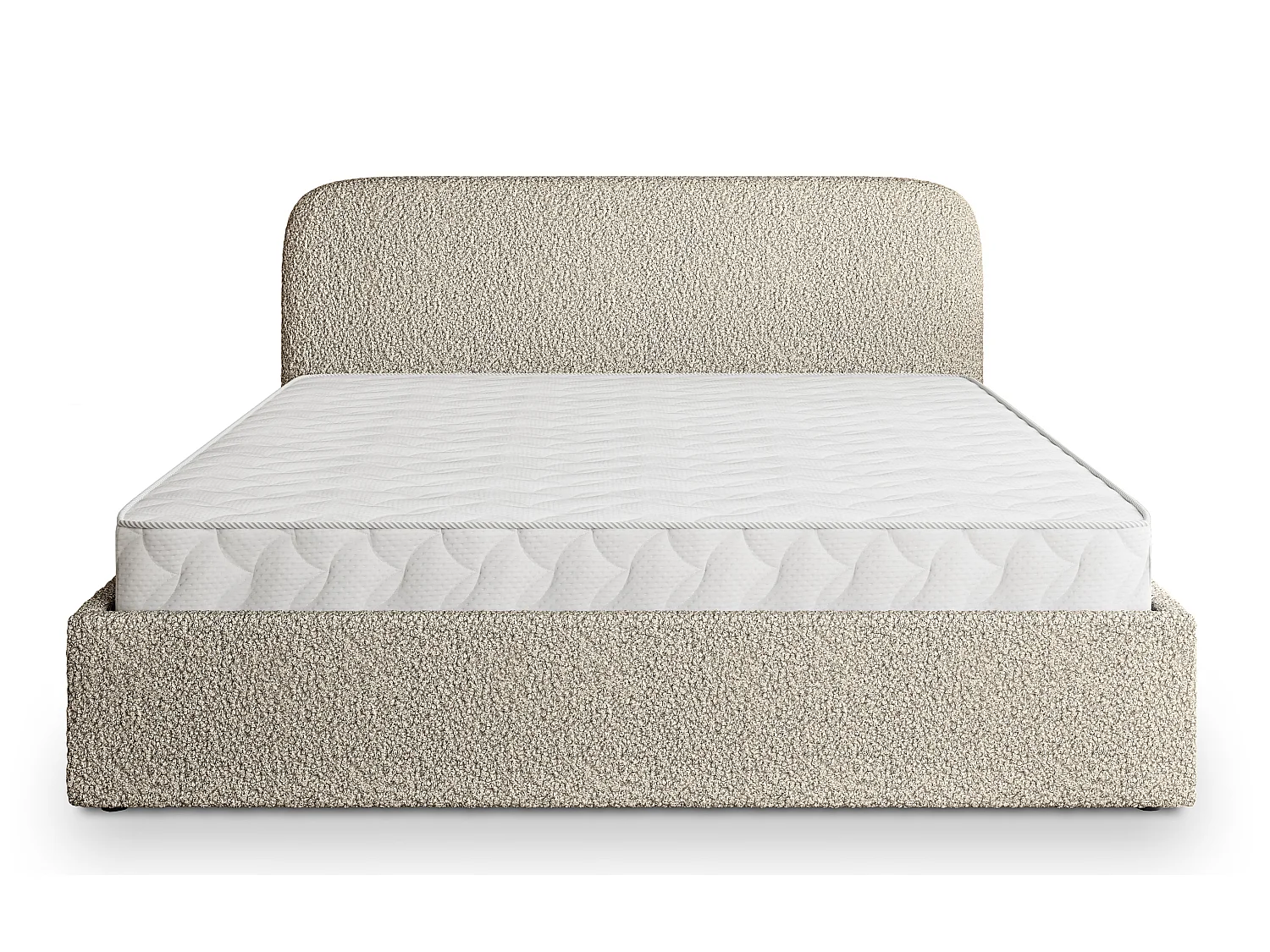 Gestoffeerd bed RENIVE 200x200 cm - Bouclé stof - Beige