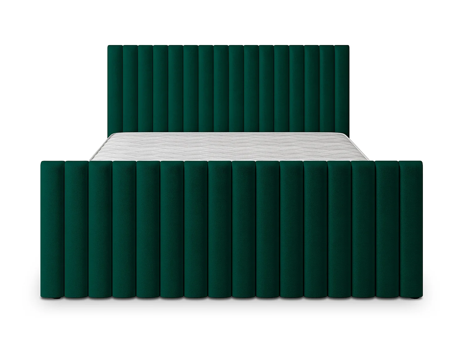 Gestoffeerd bed CANOVA 160x200 cm - Pluche stof - Flessengroen