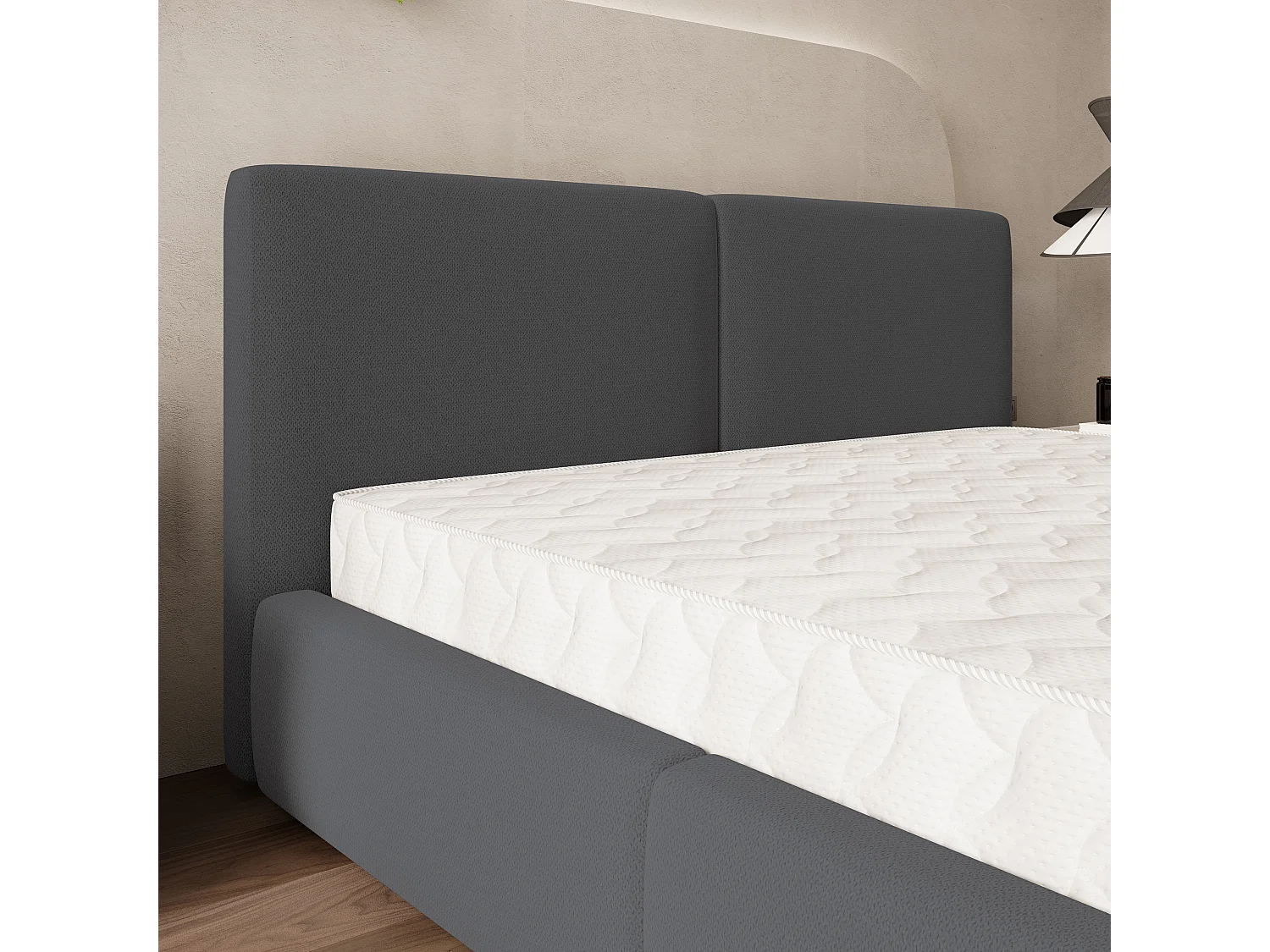 Gestoffeerd bed FELURO 180x200 cm - Geweven stof - Antraciet