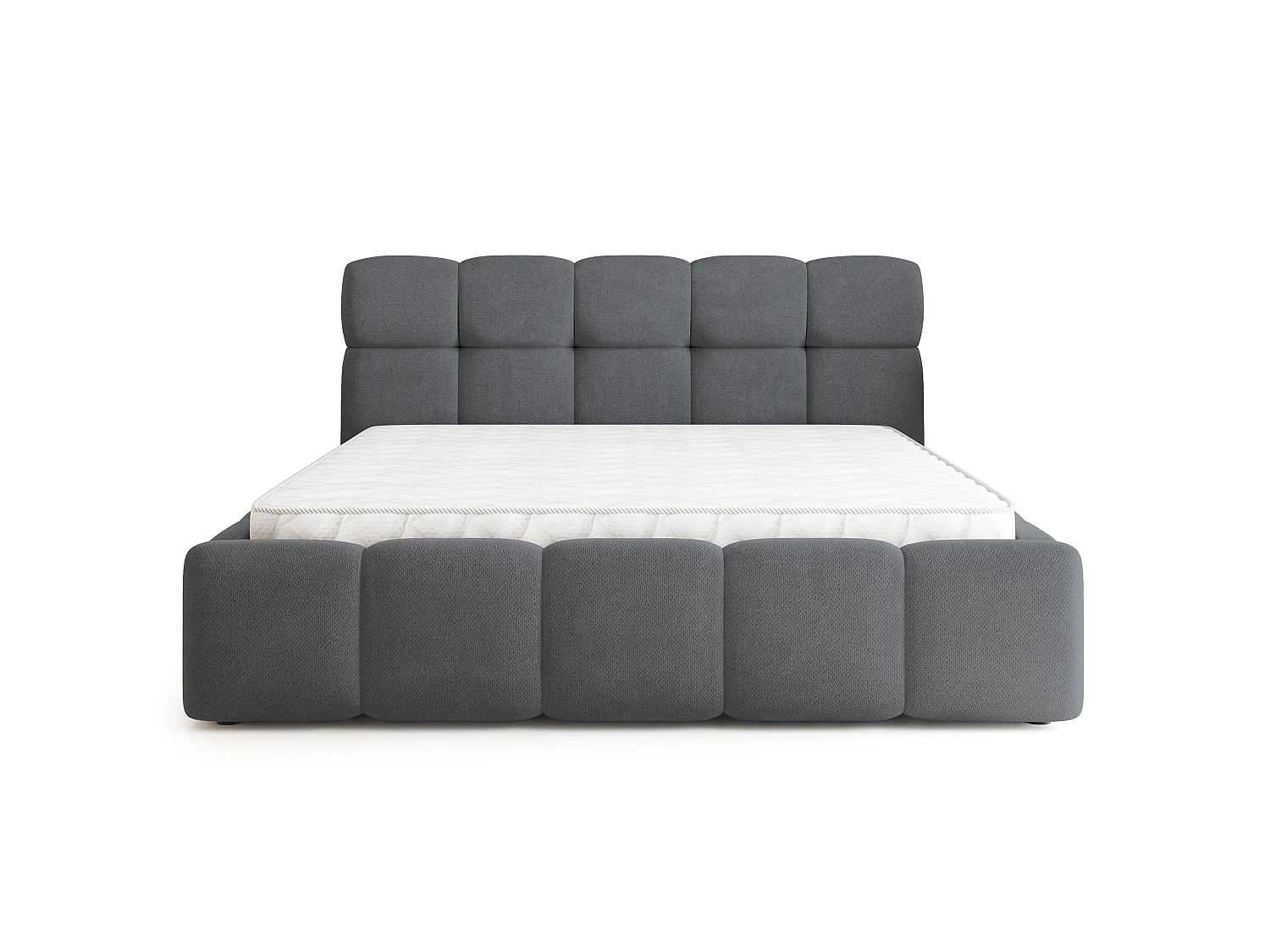 Gestoffeerd bed FARU 200x200 cm - Geweven stof - Antraciet