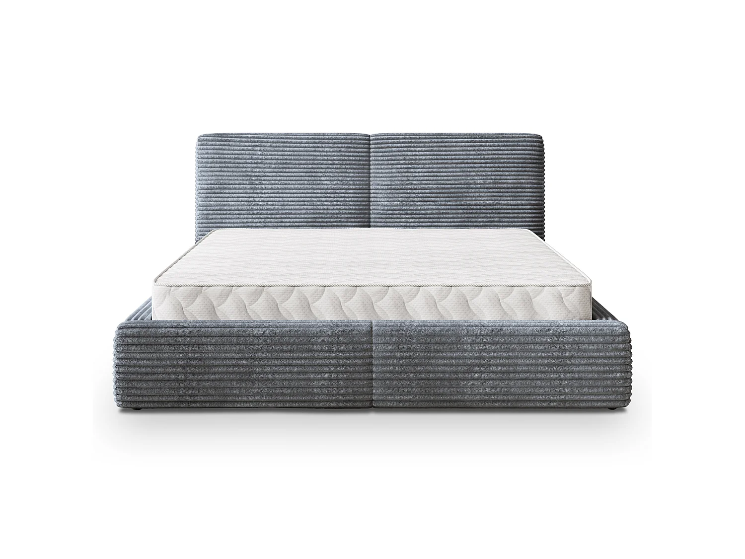 Gestoffeerd bed FELURO 180x200 cm - Corduroy stof - Grijs