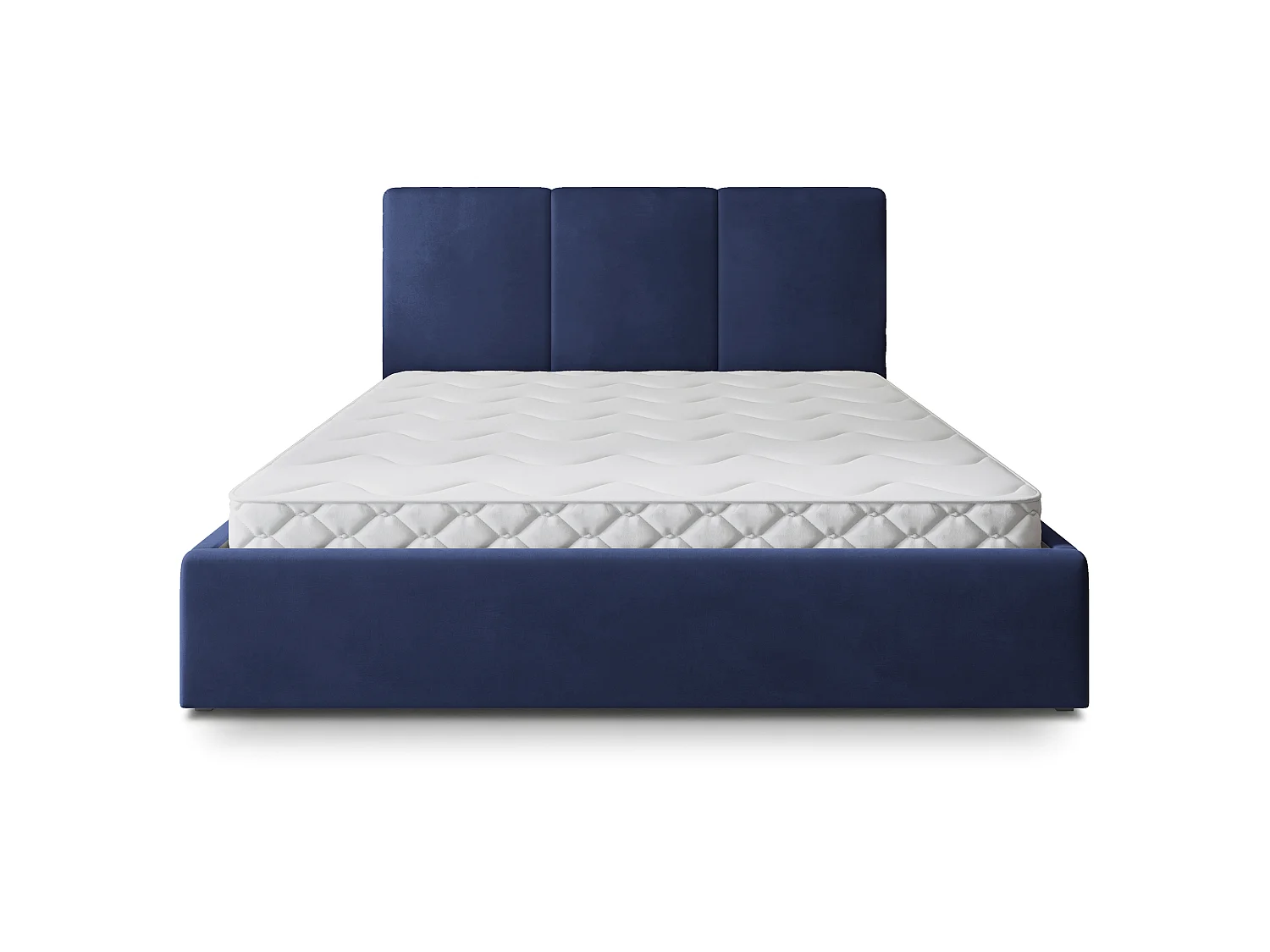 Gestoffeerd bed AZURI 160x200 cm - Fluwelen stof - Blauw