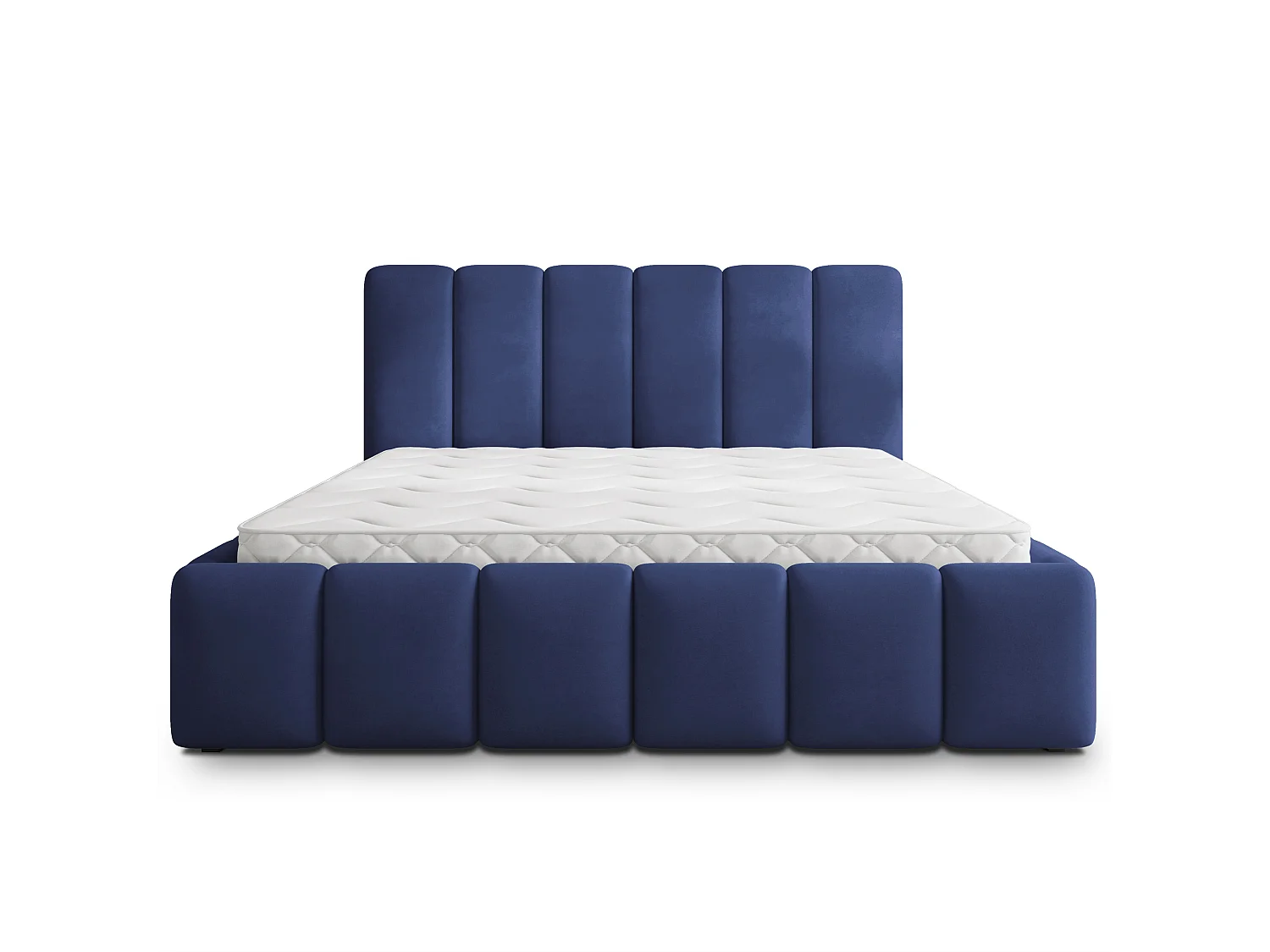 Gestoffeerd bed RANIS 200x200 cm - Fluwelen stof - Blauw