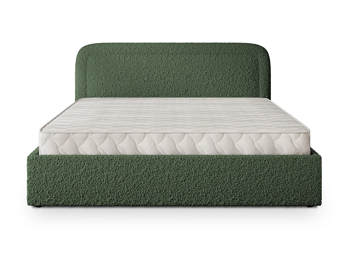 Gestoffeerd bed BENIRA 140x200 cm - Bouclé stof - Groen