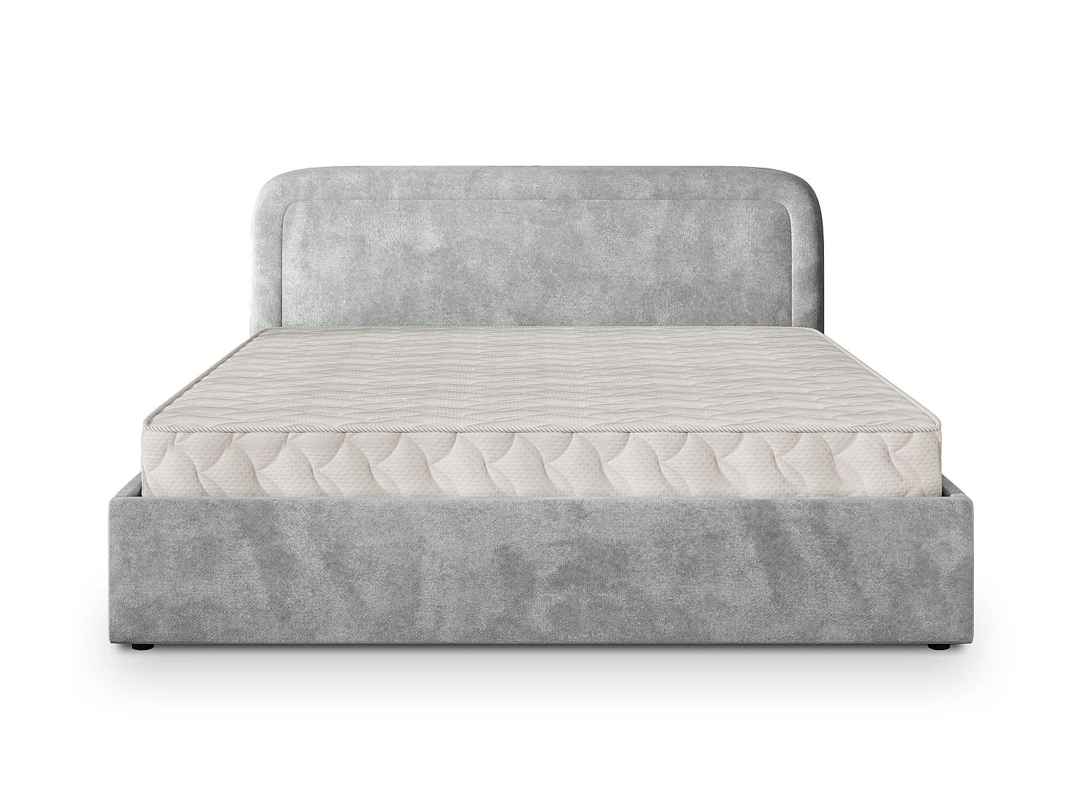 Gestoffeerd bed BENIRA 180x200 cm - Pluche stof - Lichtgrijs