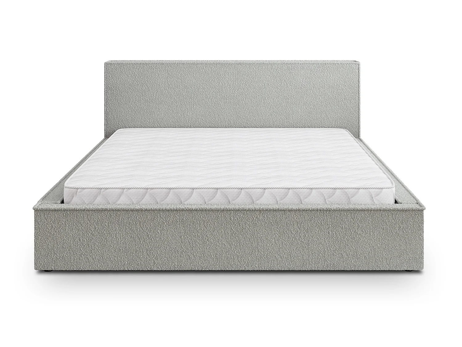 Gestoffeerd bed CELORA 180x200 cm - Bouclé stof - Lichtgrijs