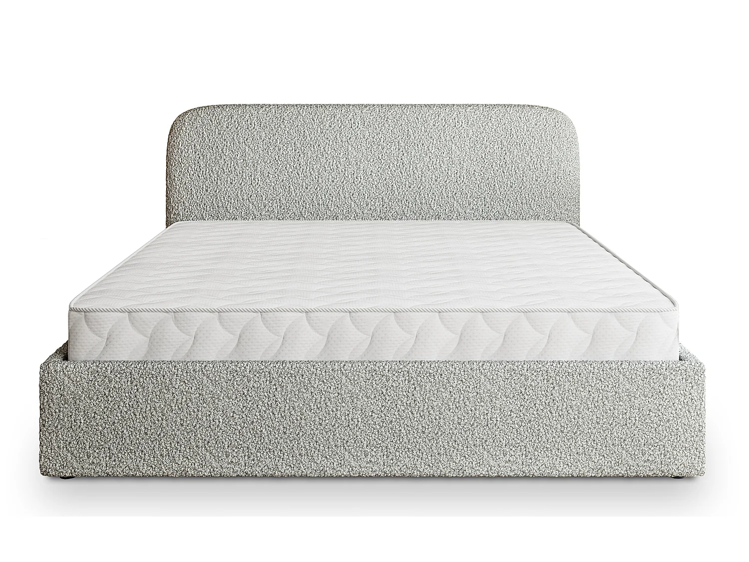 Gestoffeerd bed RENIVE 180x200 cm - Bouclé stof - Lichtgrijs