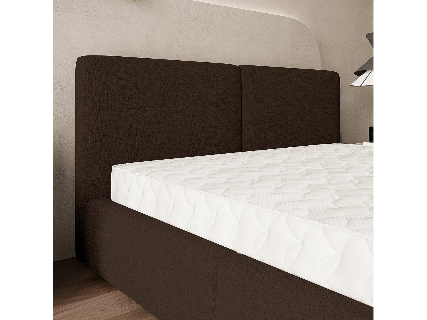 Gestoffeerd bed FELURO 180x200 cm - Geweven stof - Bruin