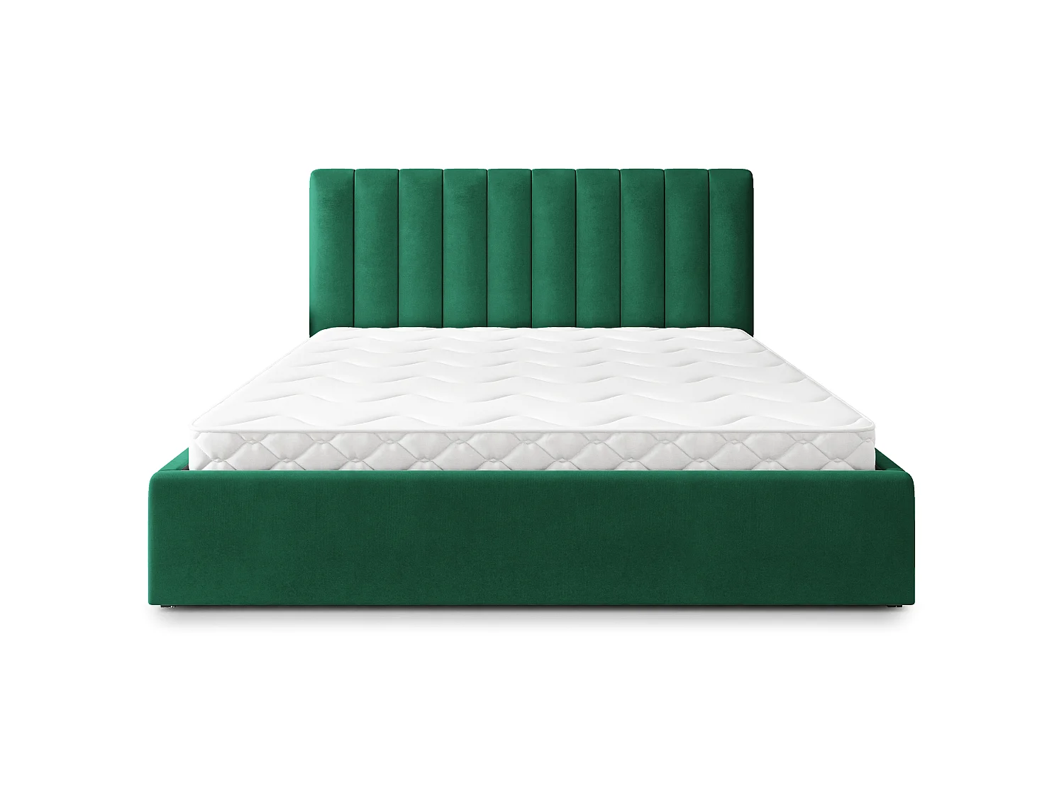 Gestoffeerd bed DEMERA 200x200 cm - Fluwelen stof - Flessengroen