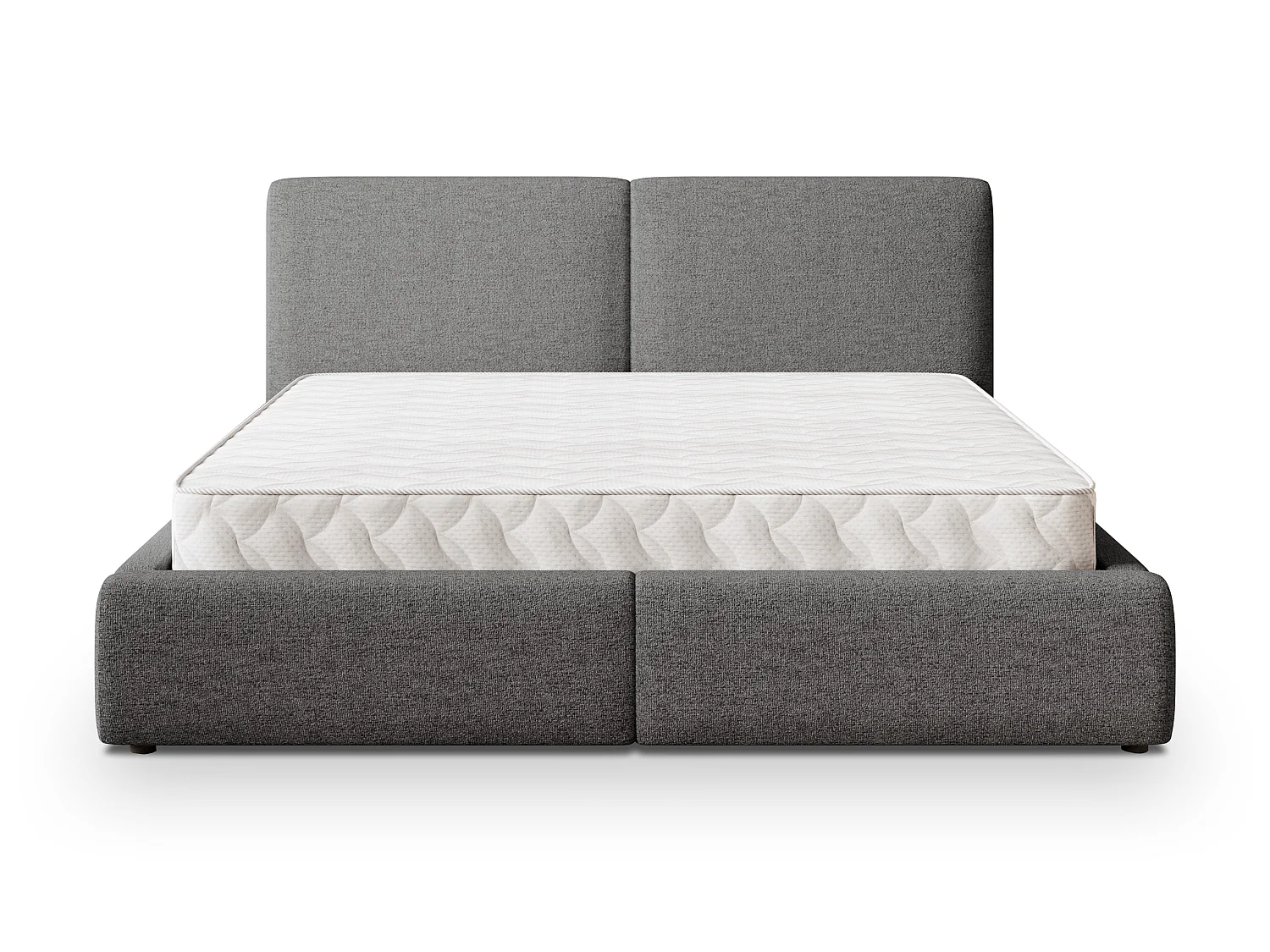Gestoffeerd bed FELURO 180x200 cm - Geweven stof - Grijs