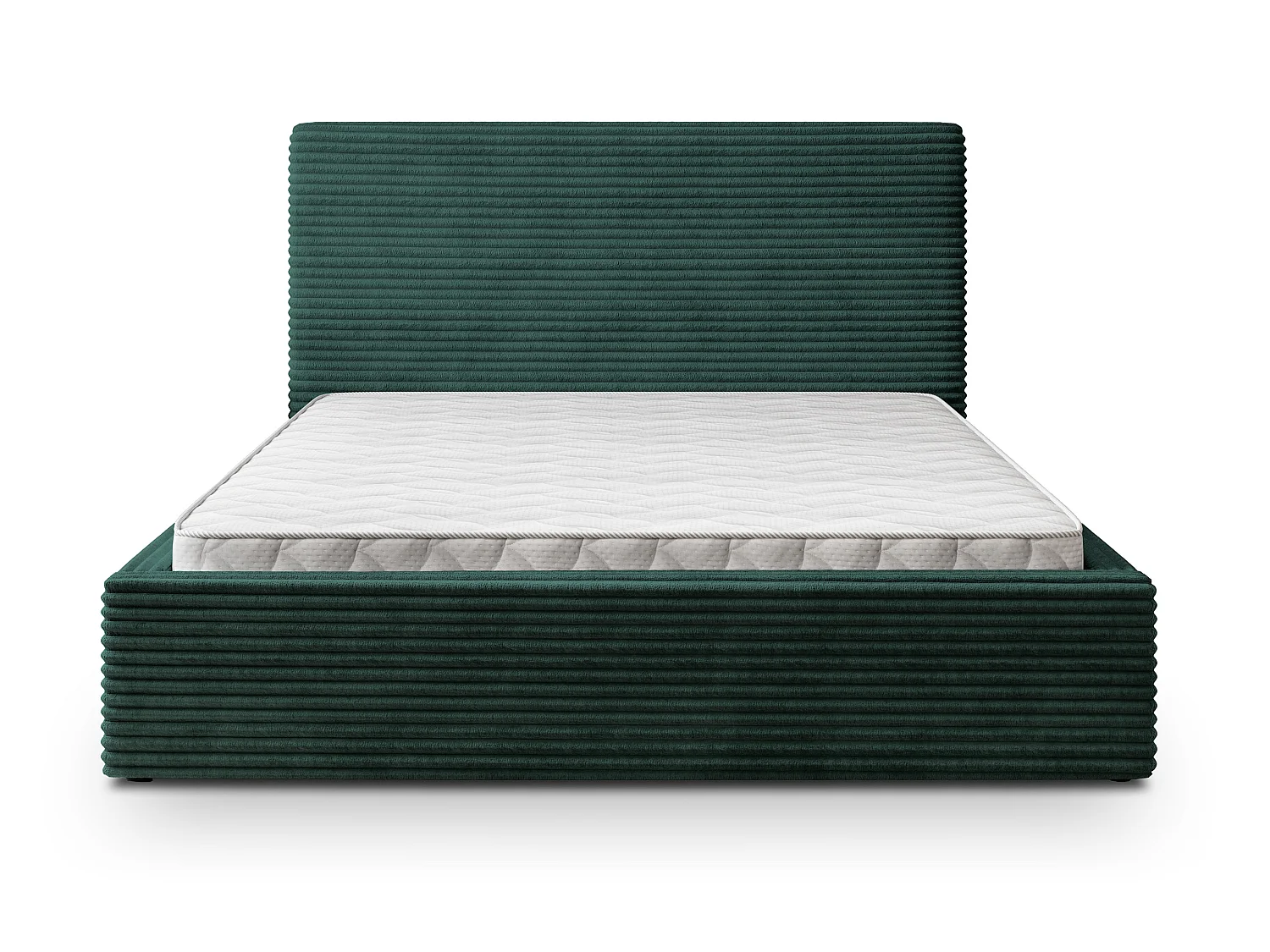 Gestoffeerd bed MIRETTI 140x200 cm - Corduroy stof - Flessengroen