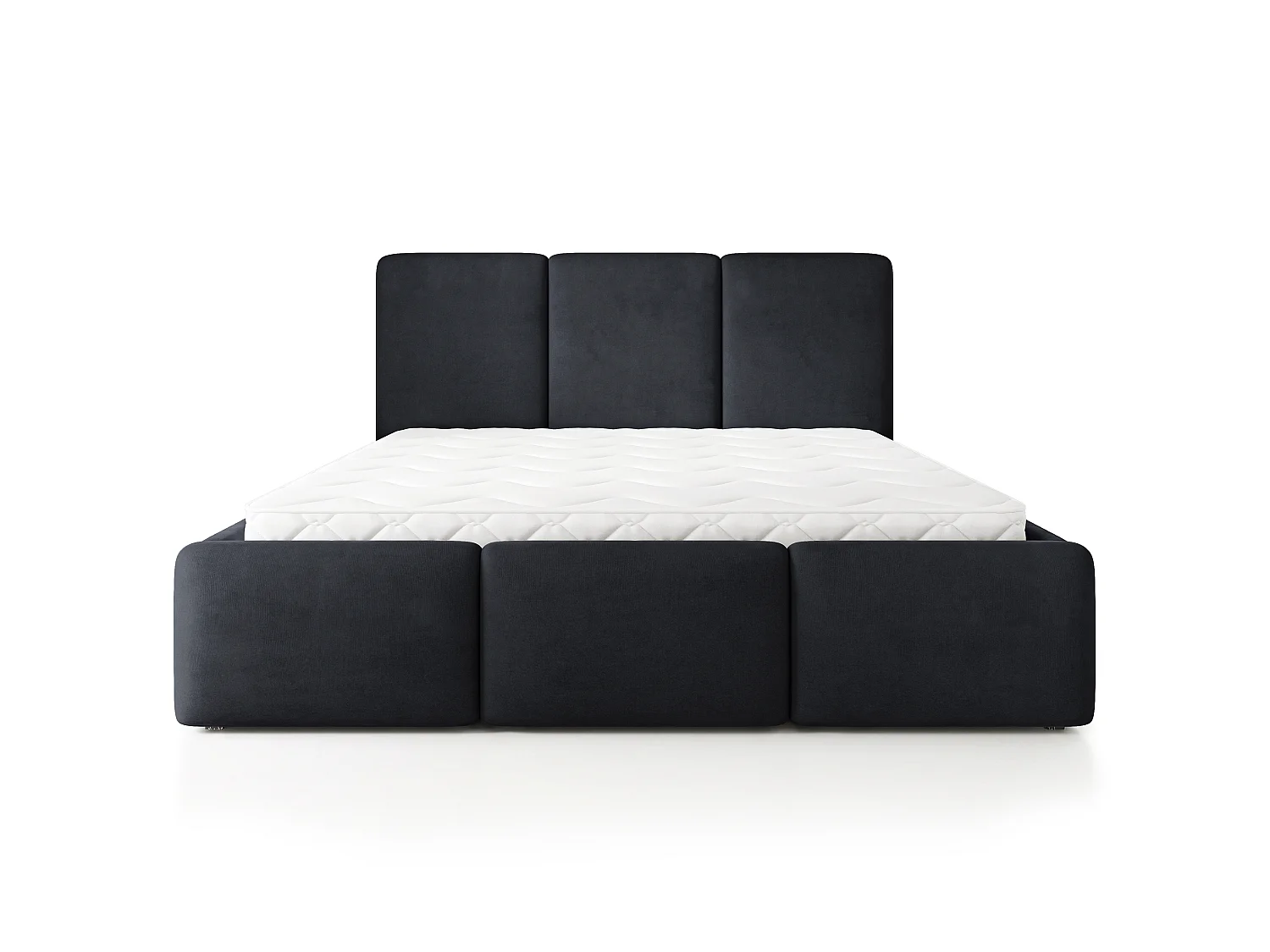 Gestoffeerd bed MORENA 160x200 cm - Fluwelen stof - Zwart