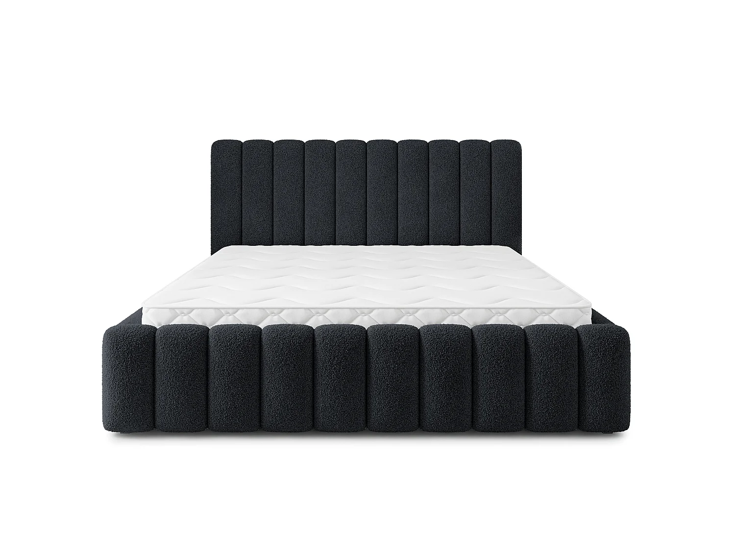 Gestoffeerd bed DINESE 180x200 cm - Bouclé stof - Zwart