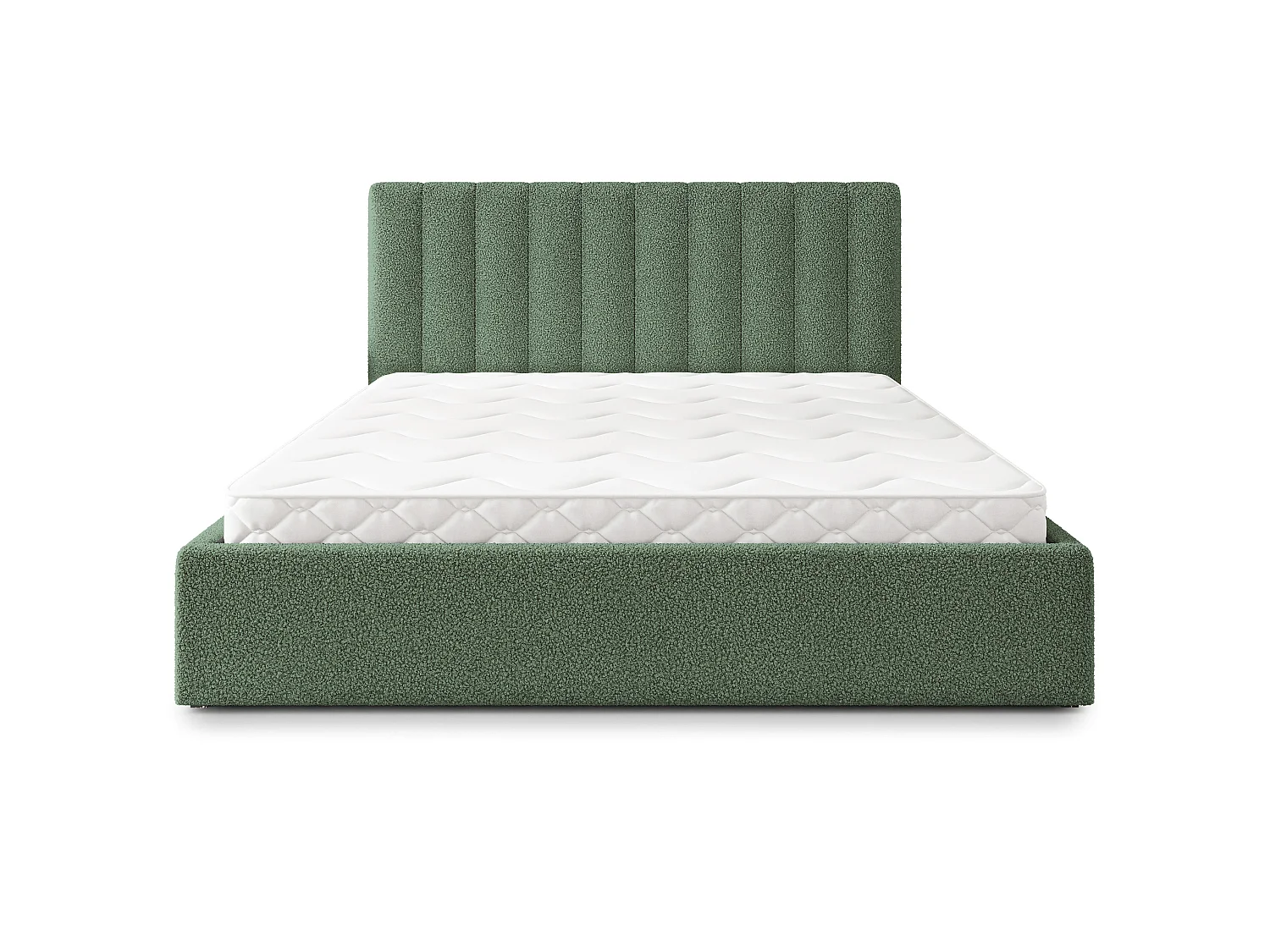 Gestoffeerd bed DEMERA 200x200 cm - Bouclé stof - Groen