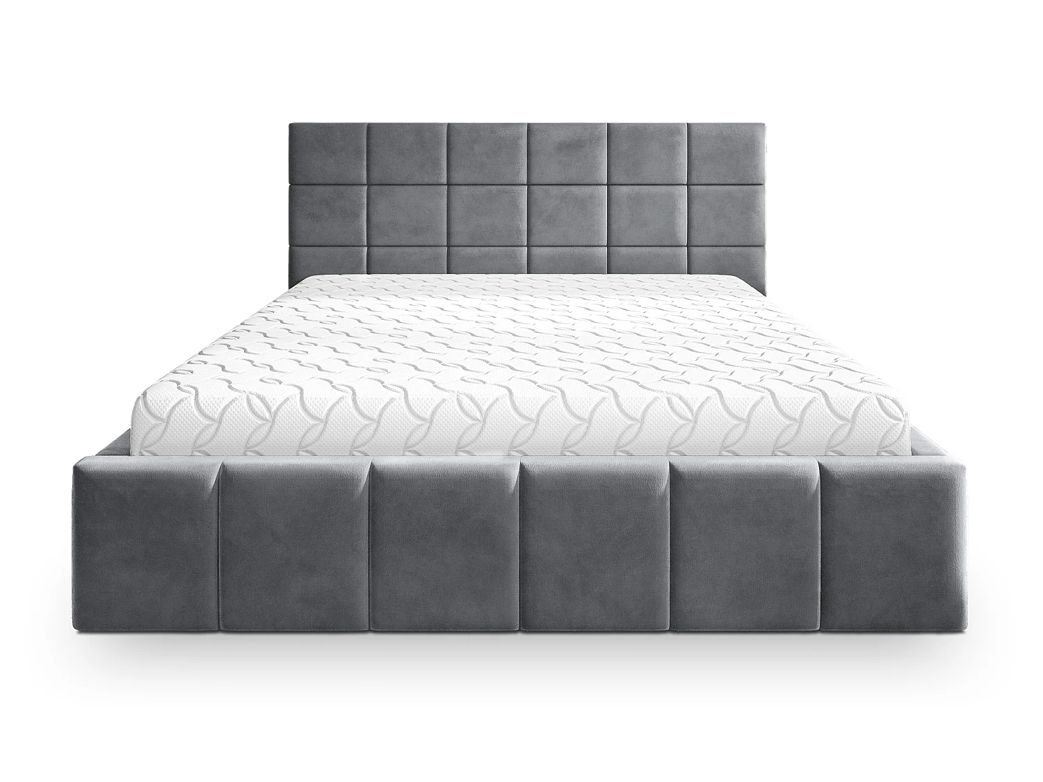 Gestoffeerd bed VERTO 180x200 cm - Pluche stof - Grijs