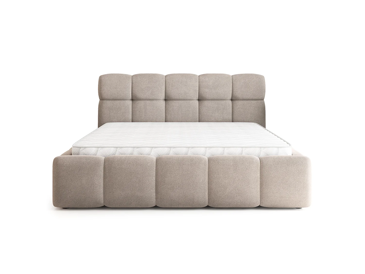 Gestoffeerd bed FARU 180x200 cm - Geweven stof - Beige