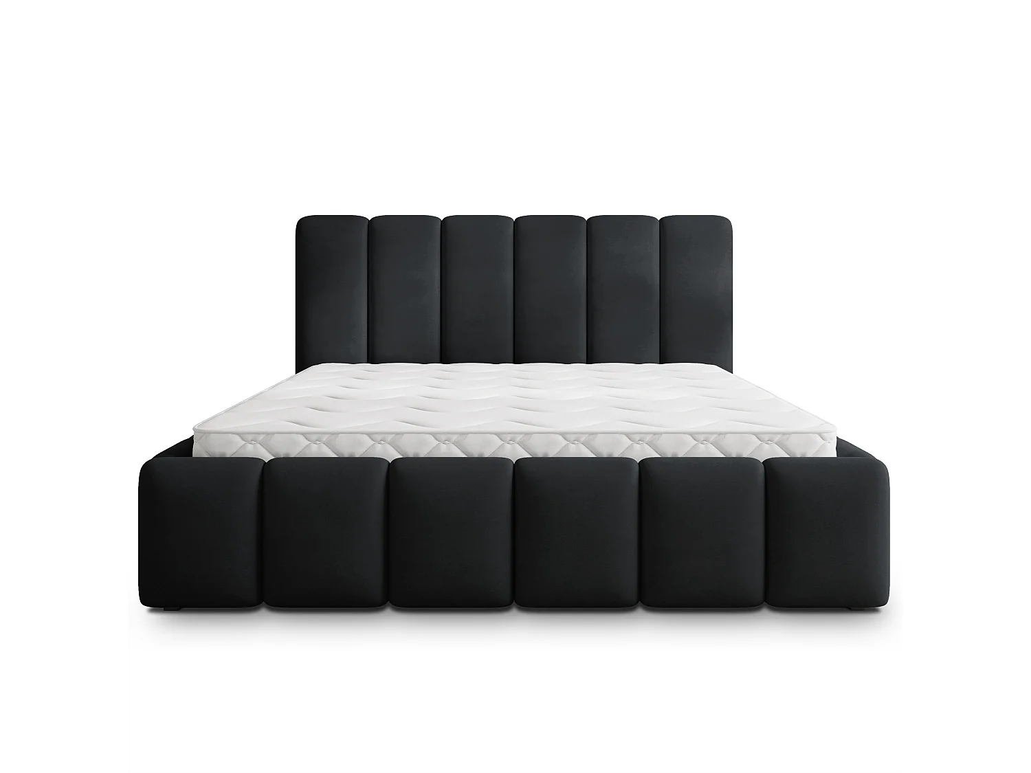 Gestoffeerd bed RANIS 120x200 cm - Fluwelen stof - Zwart