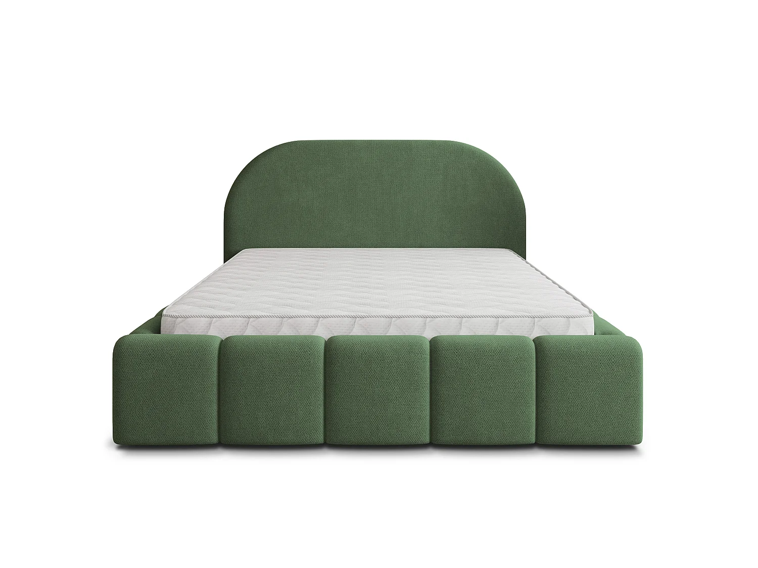 Gestoffeerd bed FLUSSO 140x200 cm - Geweven stof - Groen