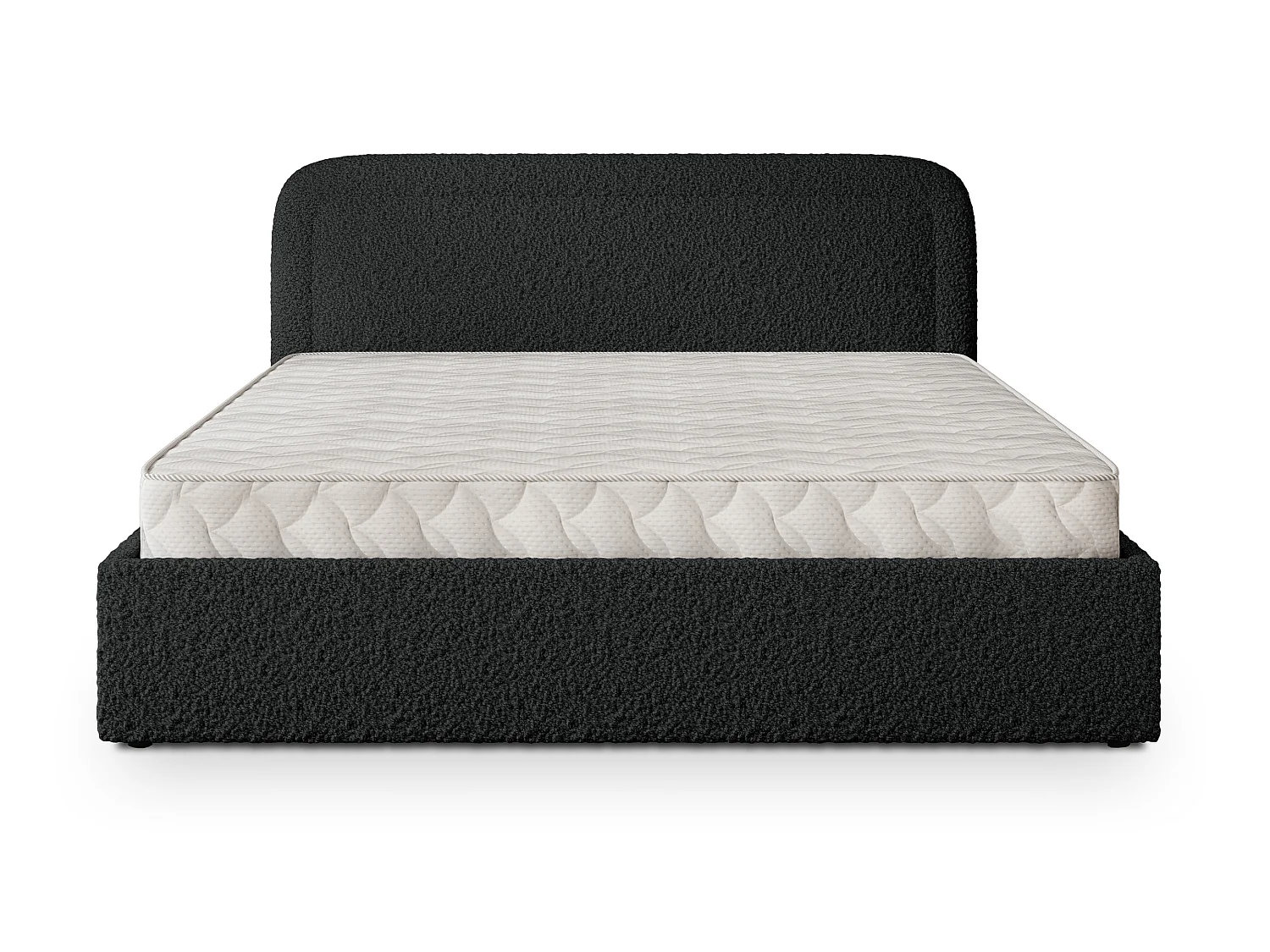 Gestoffeerd bed BENIRA 180x200 cm - Bouclé stof - Zwart