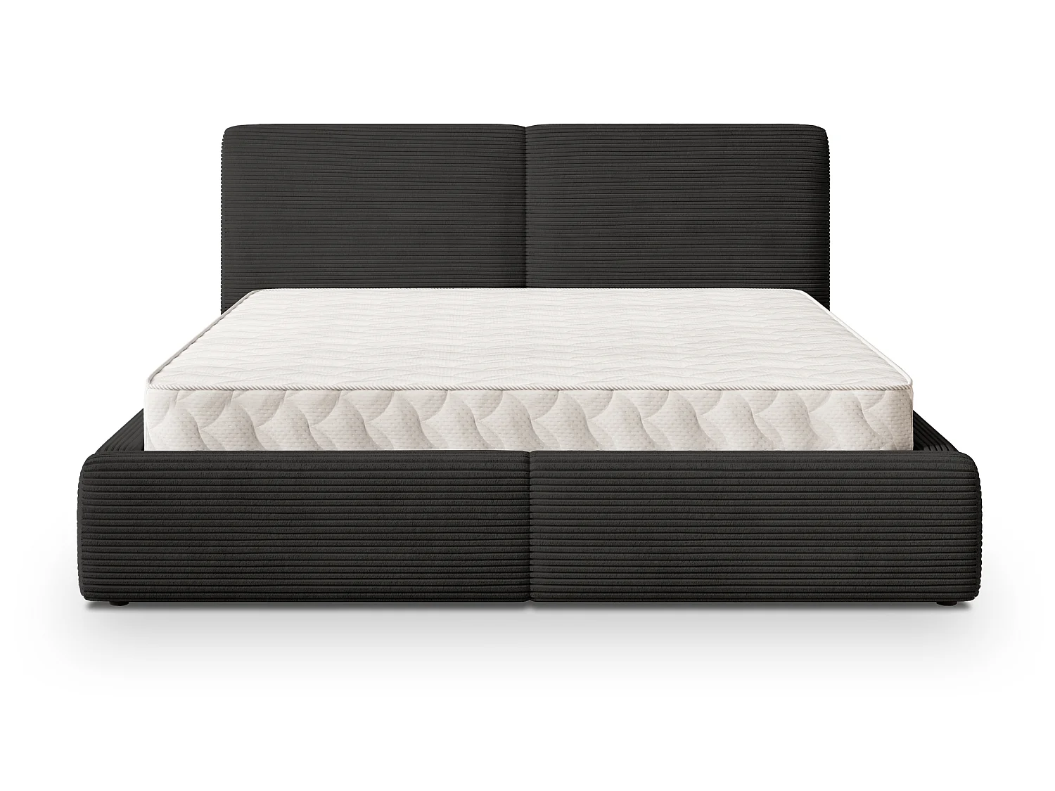 Gestoffeerd bed FELURO 180x200 cm - Corduroy stof - Zwart