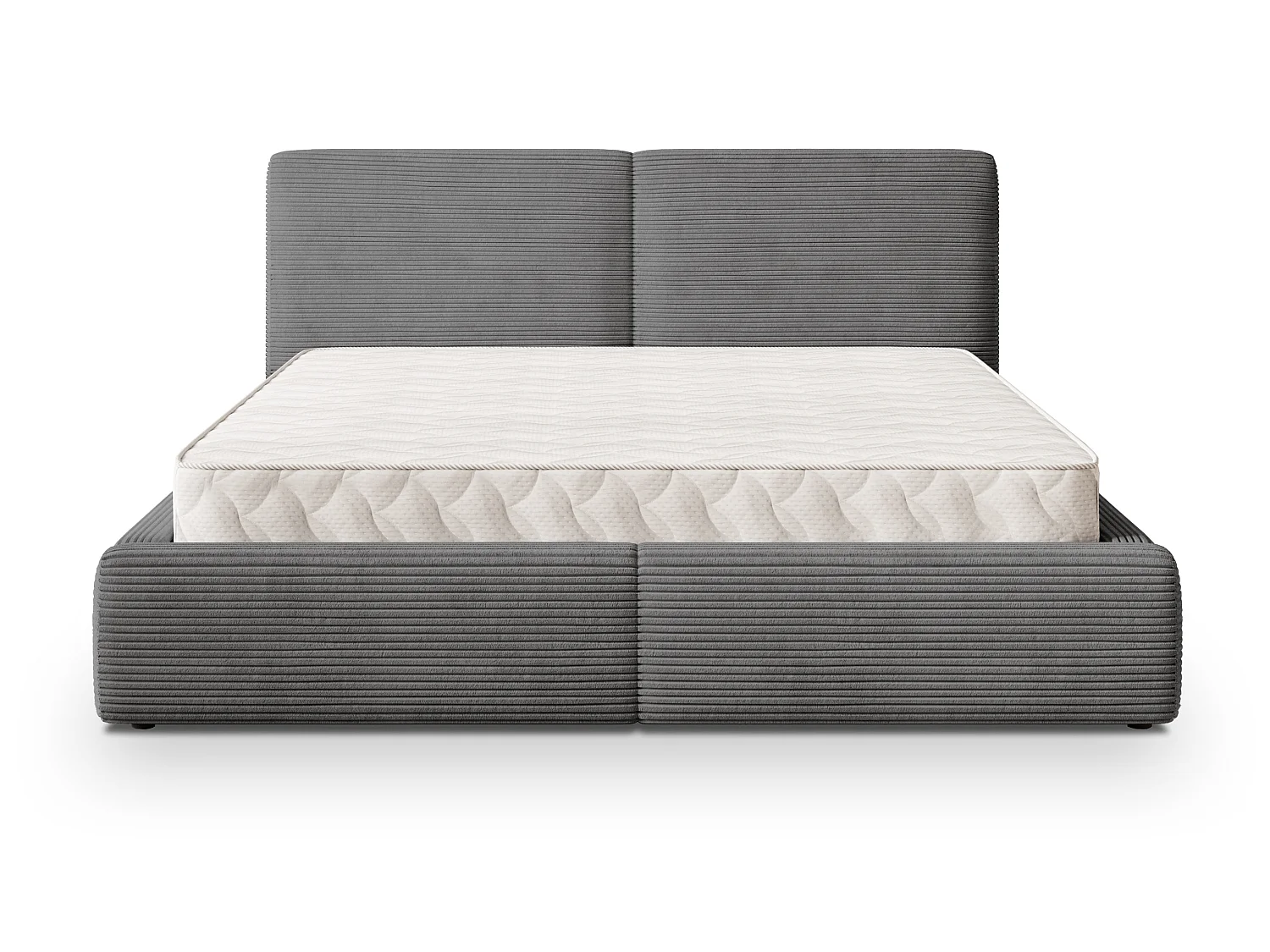 Gestoffeerd bed FELURO 180x200 cm - Corduroy stof - Grijs
