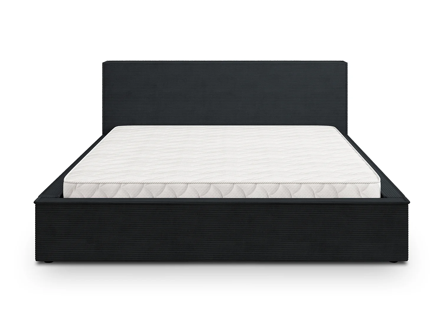 Gestoffeerd bed CELORA 160x200 cm - Corduroy stof - Zwart