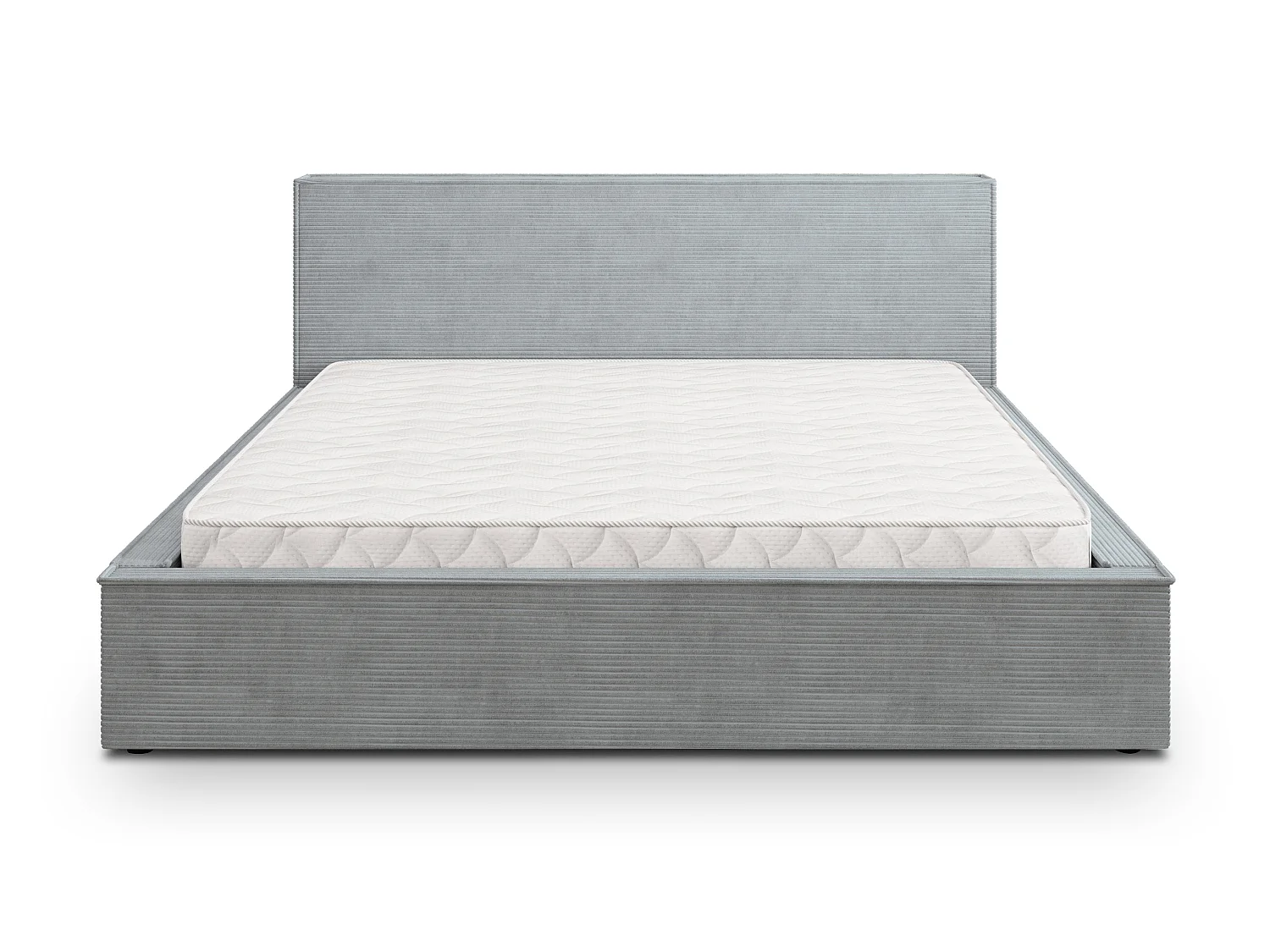 Gestoffeerd bed CELORA 180x200 cm - Corduroy stof - Lichtgrijs
