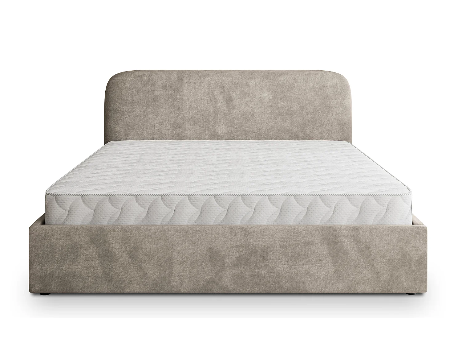 Gestoffeerd bed RENIVE 180x200 cm - Pluche stof - Beige