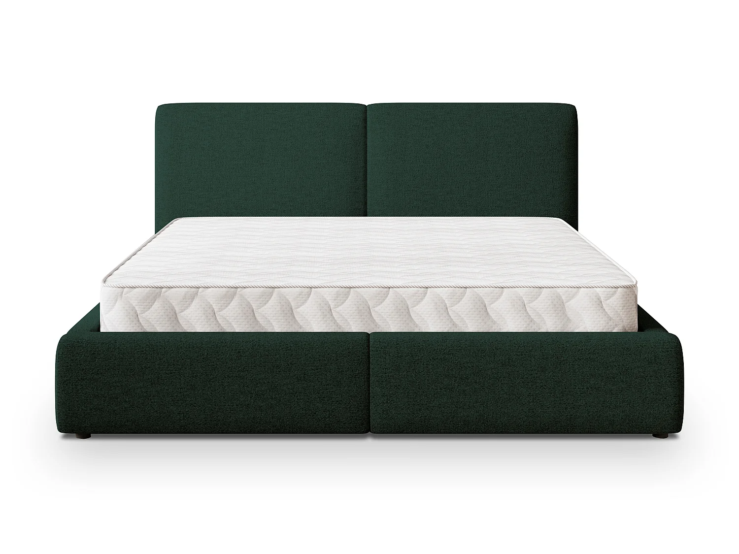 Gestoffeerd bed FELURO 140x200 cm - Geweven stof - Groen