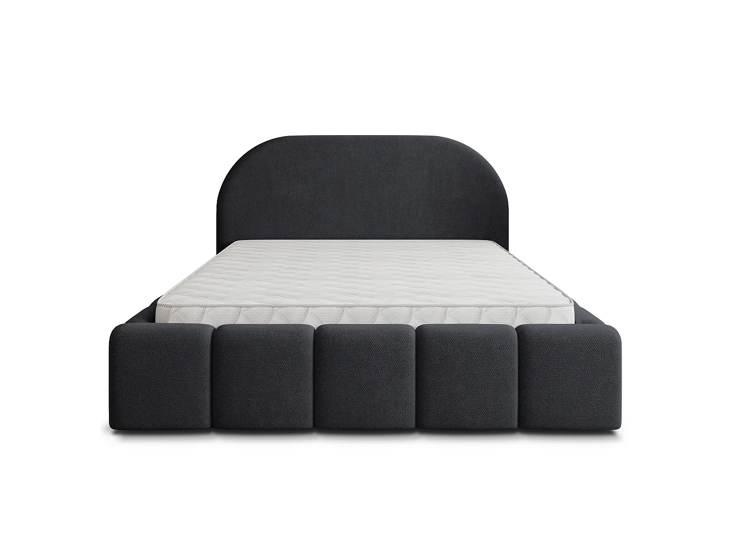 Gestoffeerd bed FLUSSO 180x200 cm - Geweven stof - Zwart