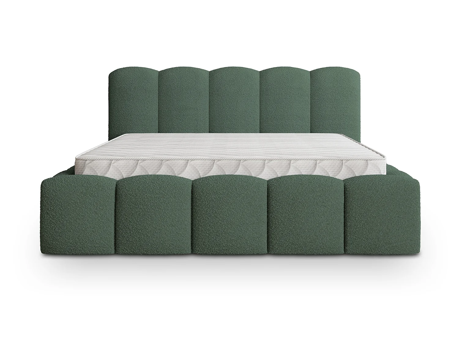 Gestoffeerd bed FALINA 180x200 cm - Bouclé stof - Groen