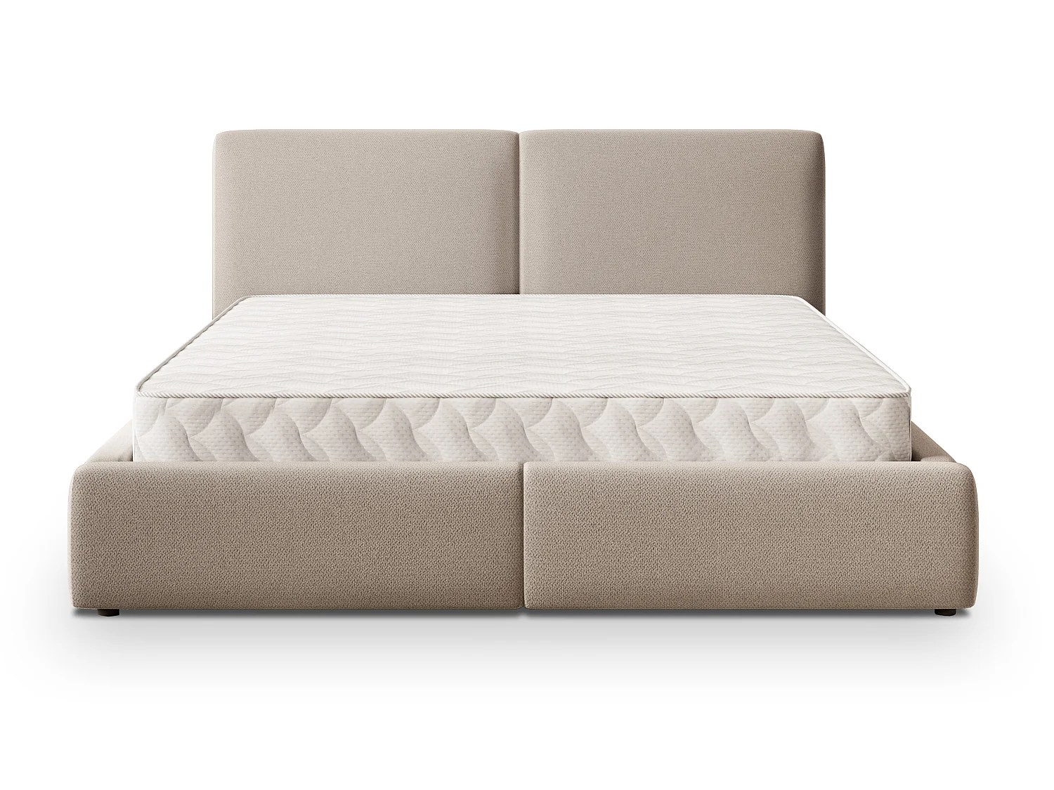 Gestoffeerd bed FELURO 180x200 cm - Geweven stof - Beige
