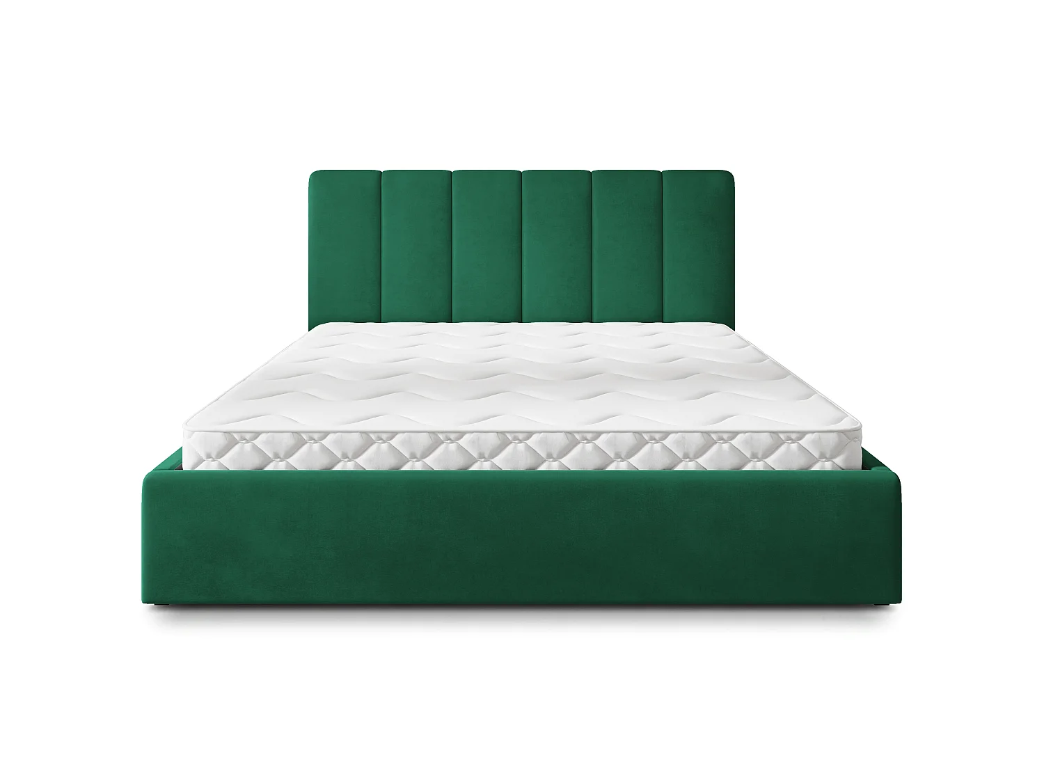 Gestoffeerd bed NEMIS 160x200 cm - Fluwelen stof - Flessengroen
