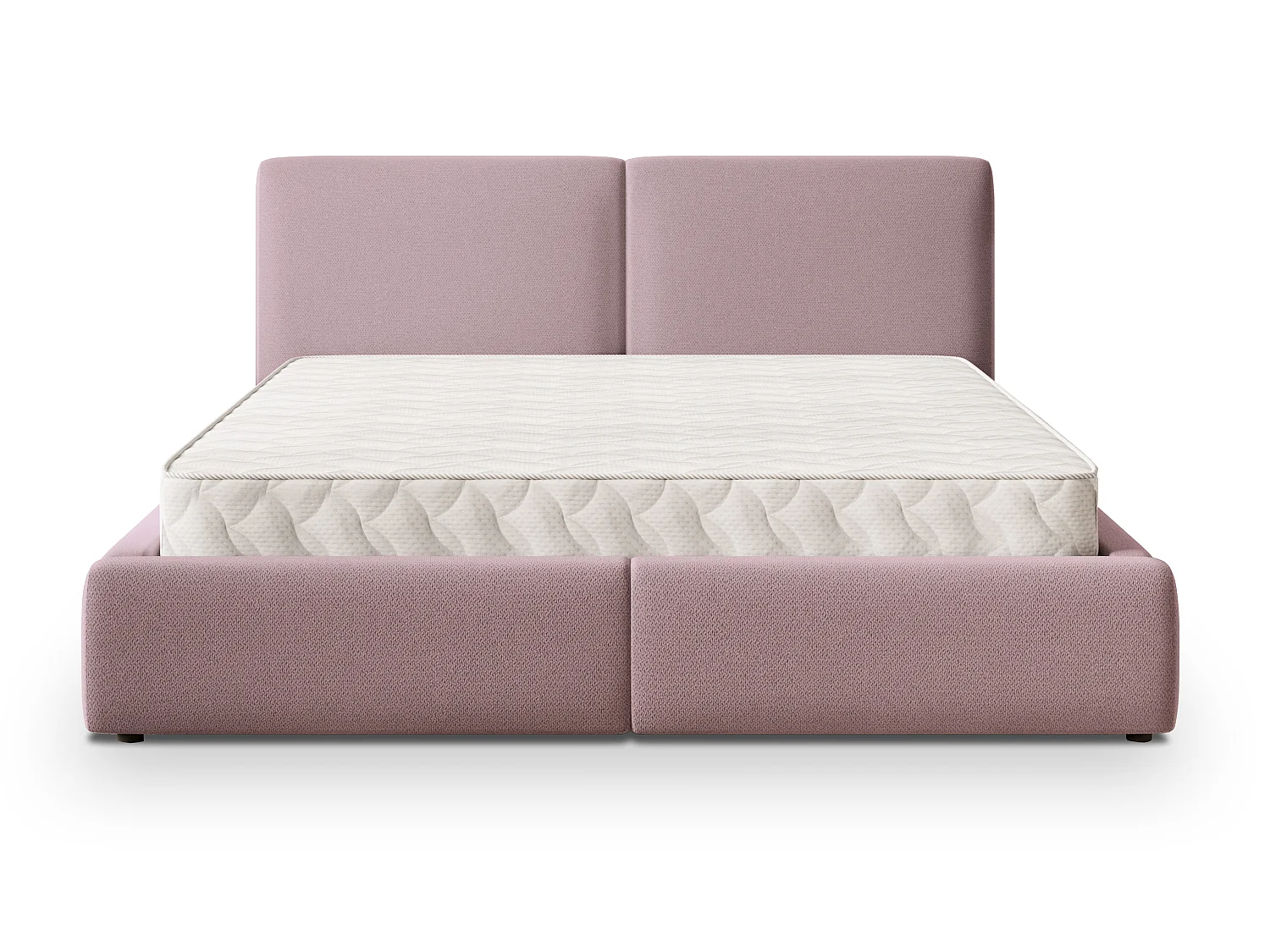 Lit Coffre FELURO 180x200 cm - Tissu tissé - Rose poudré
