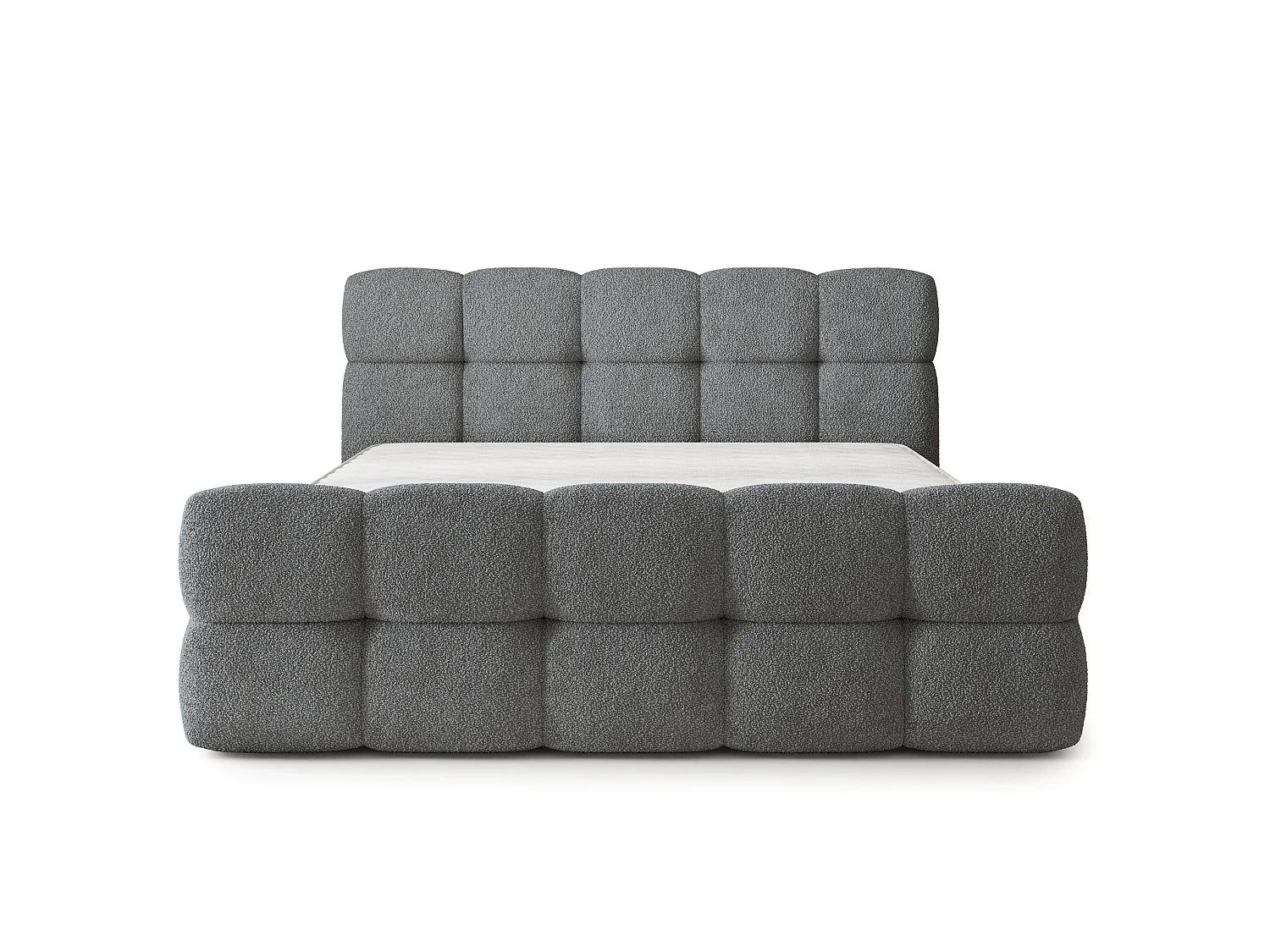 Gestoffeerd bed ELIZJA 180x200 cm - Bouclé stof - Grijs
