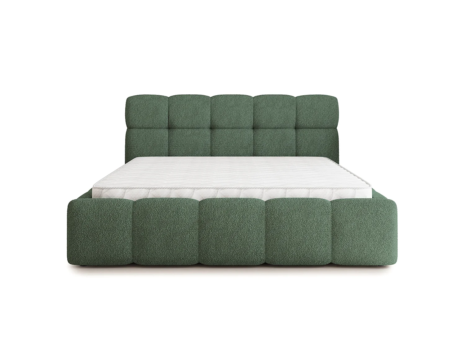 Gestoffeerd bed FARU 160x200 cm - Bouclé stof - Groen