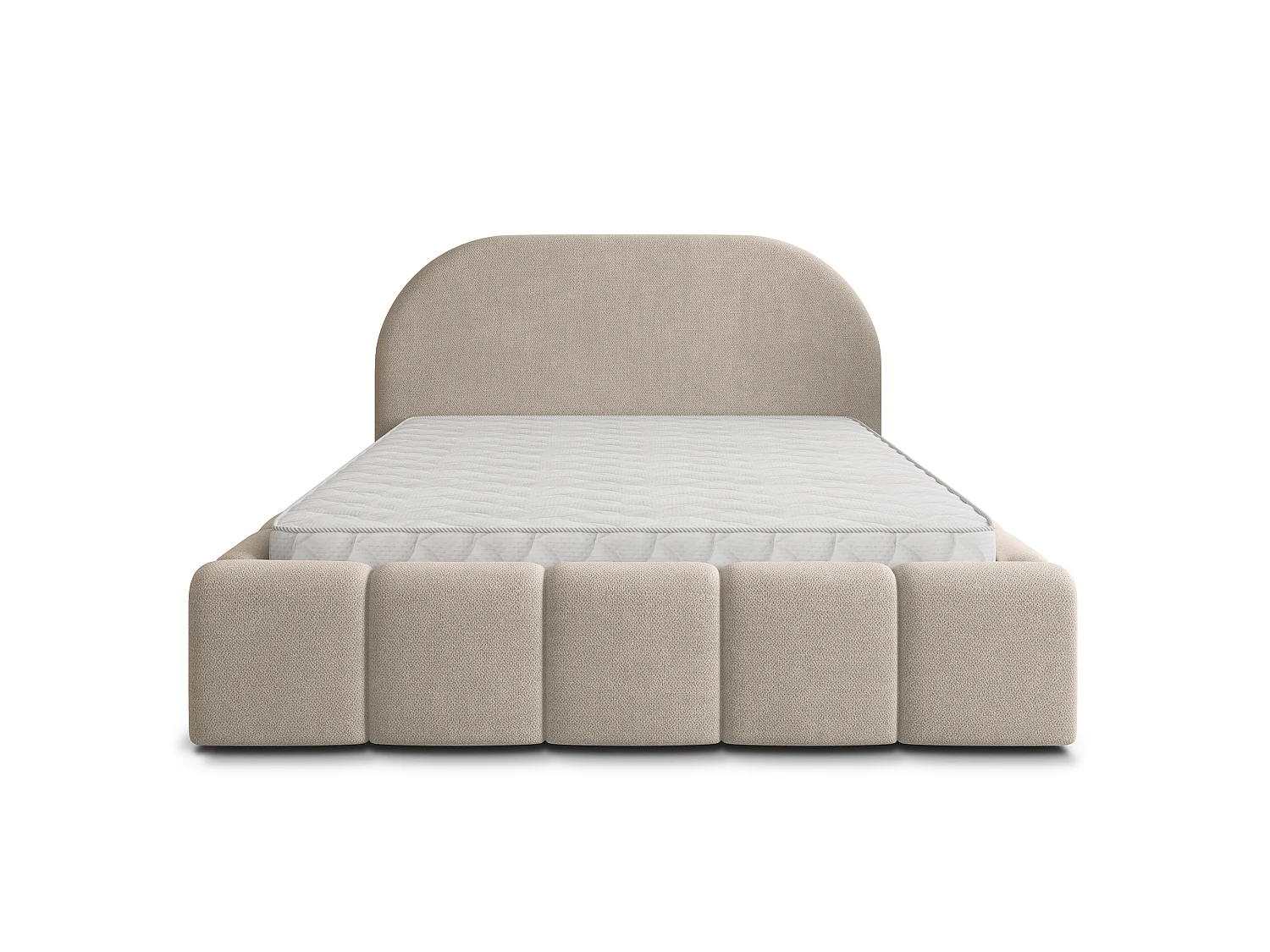 Gestoffeerd bed FLUSSO 180x200 cm - Geweven stof - Beige