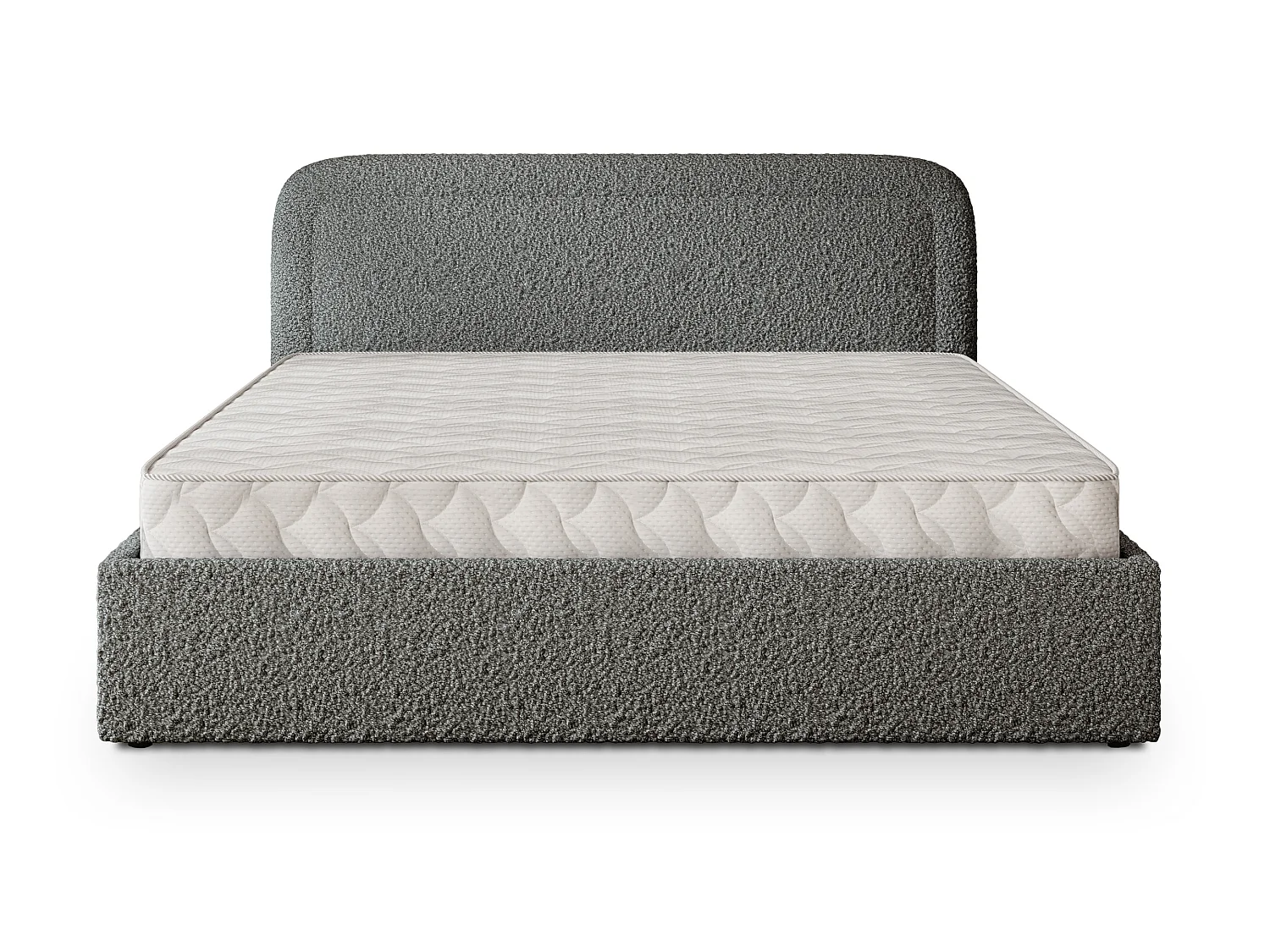 Gestoffeerd bed BENIRA 180x200 cm - Bouclé stof - Grijs