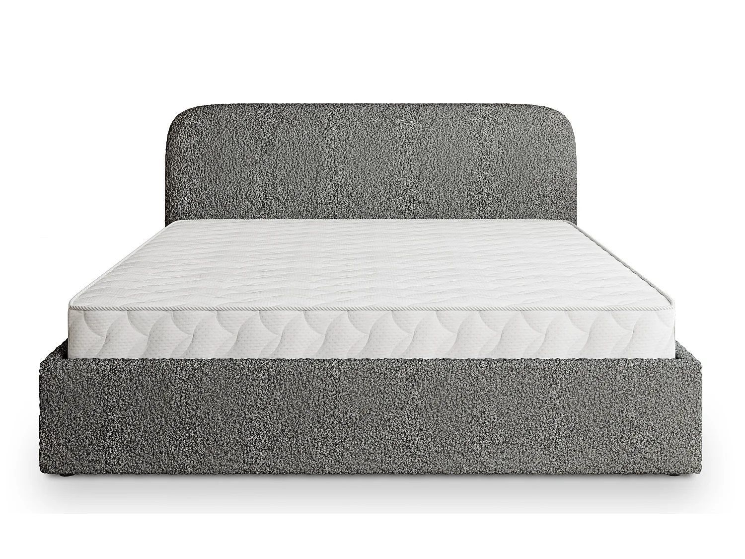 Gestoffeerd bed RENIVE 140x200 cm - Bouclé stof - Grijs