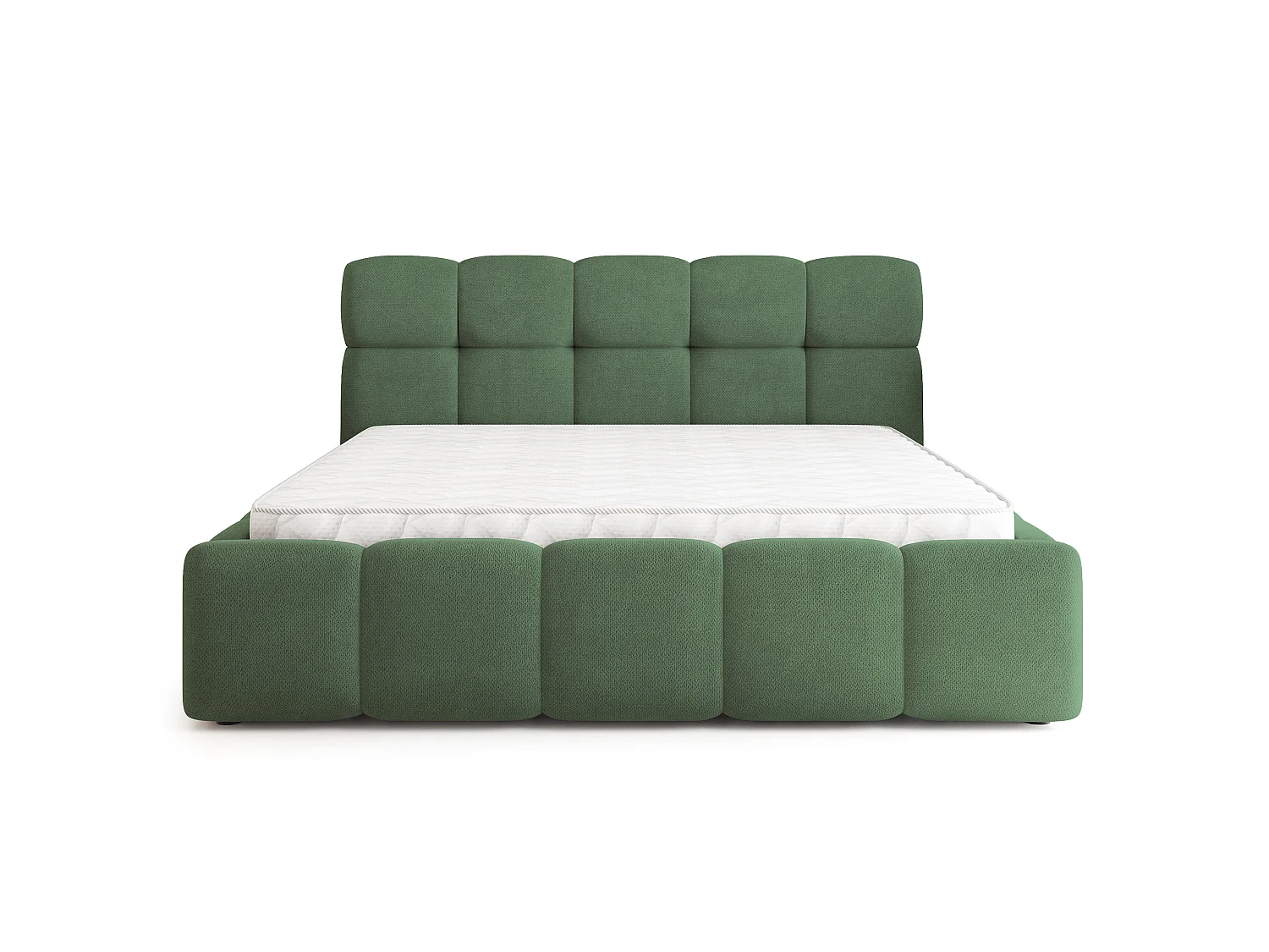 Gestoffeerd bed FARU 160x200 cm - Geweven stof - Groen