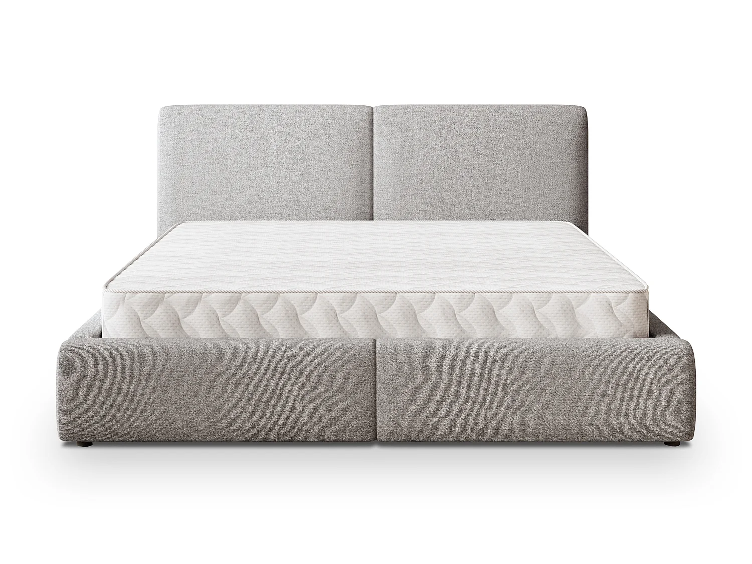 Gestoffeerd bed FELURO 140x200 cm - Geweven stof - Lichtgrijs