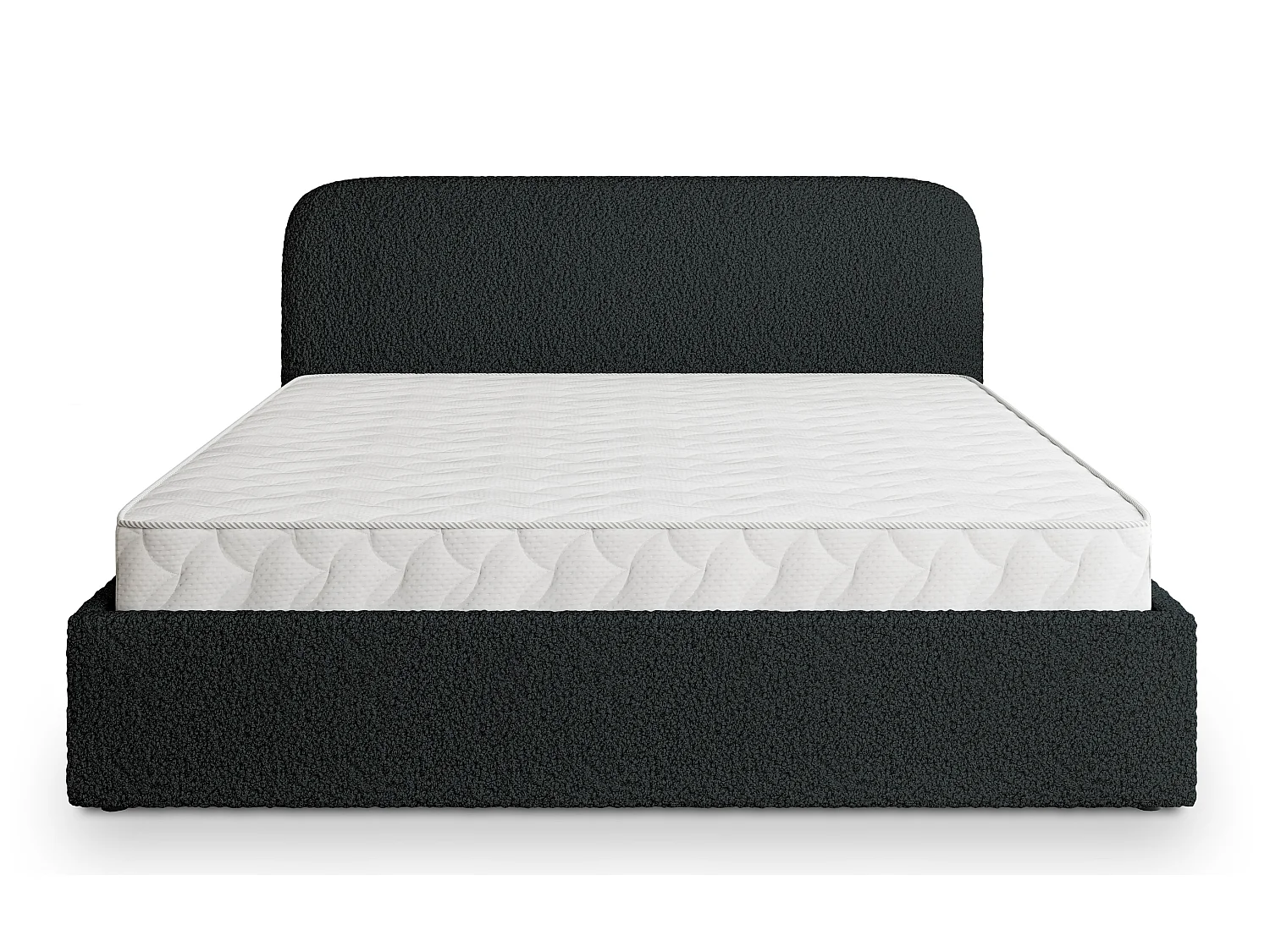 Gestoffeerd bed RENIVE 180x200 cm - Bouclé stof - Zwart